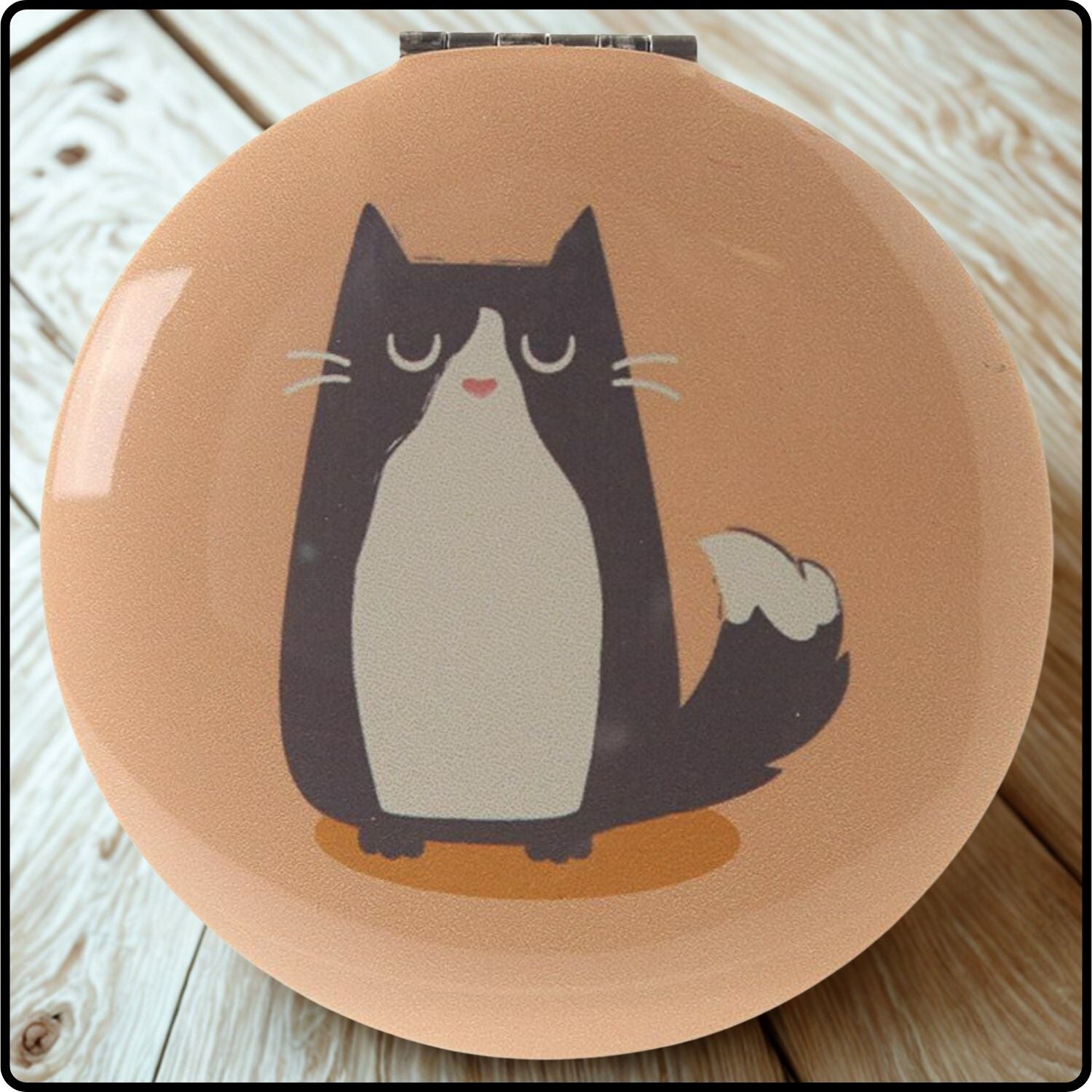 Feline Fine Cat Compact Mirror - MIRR32/PEACH