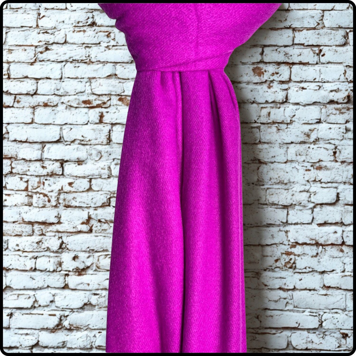Plain cashmere blend scarf in Fuchsia-CB/Fuchsia