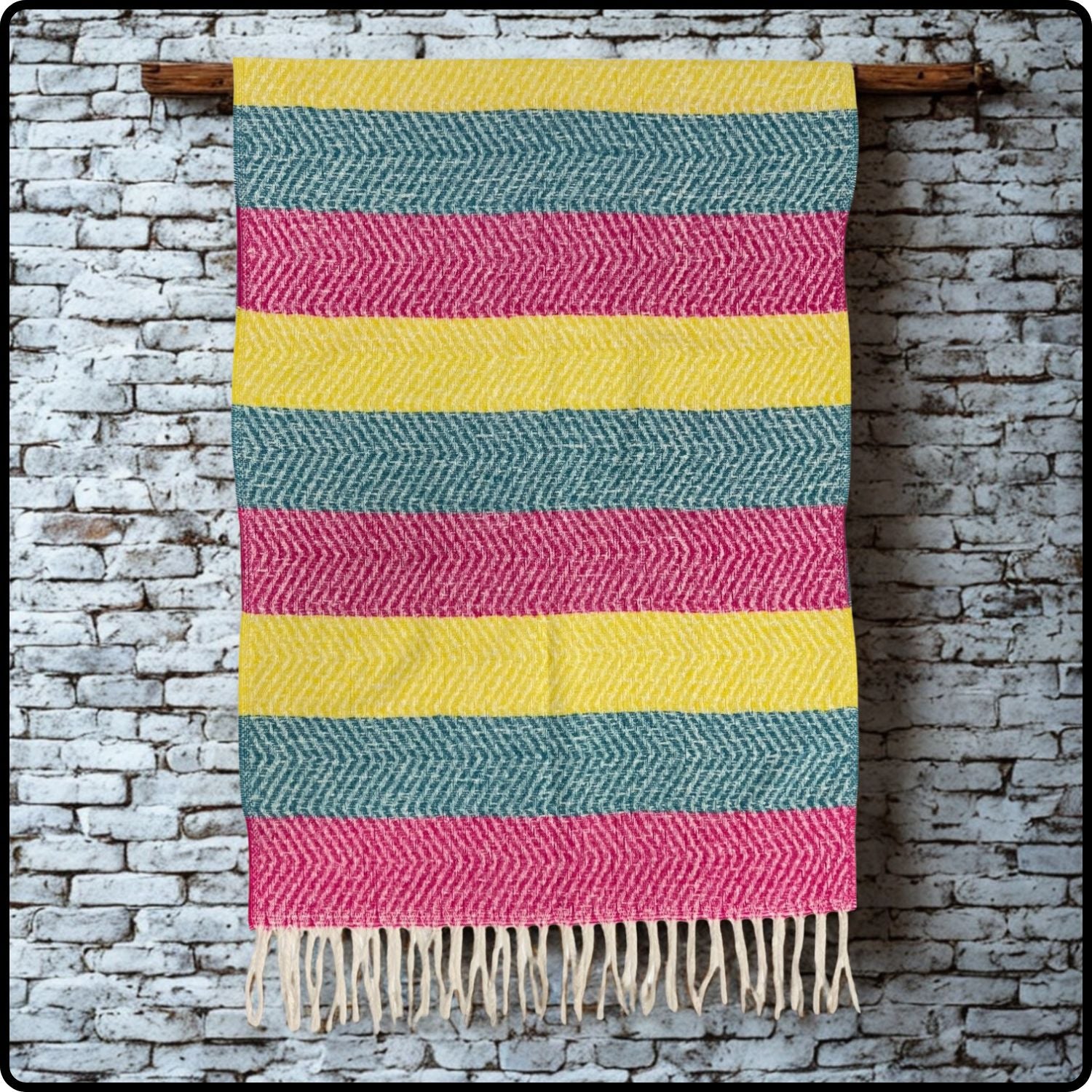 Multicoloured Striped Winter Wool Mix Scarf -MSWS