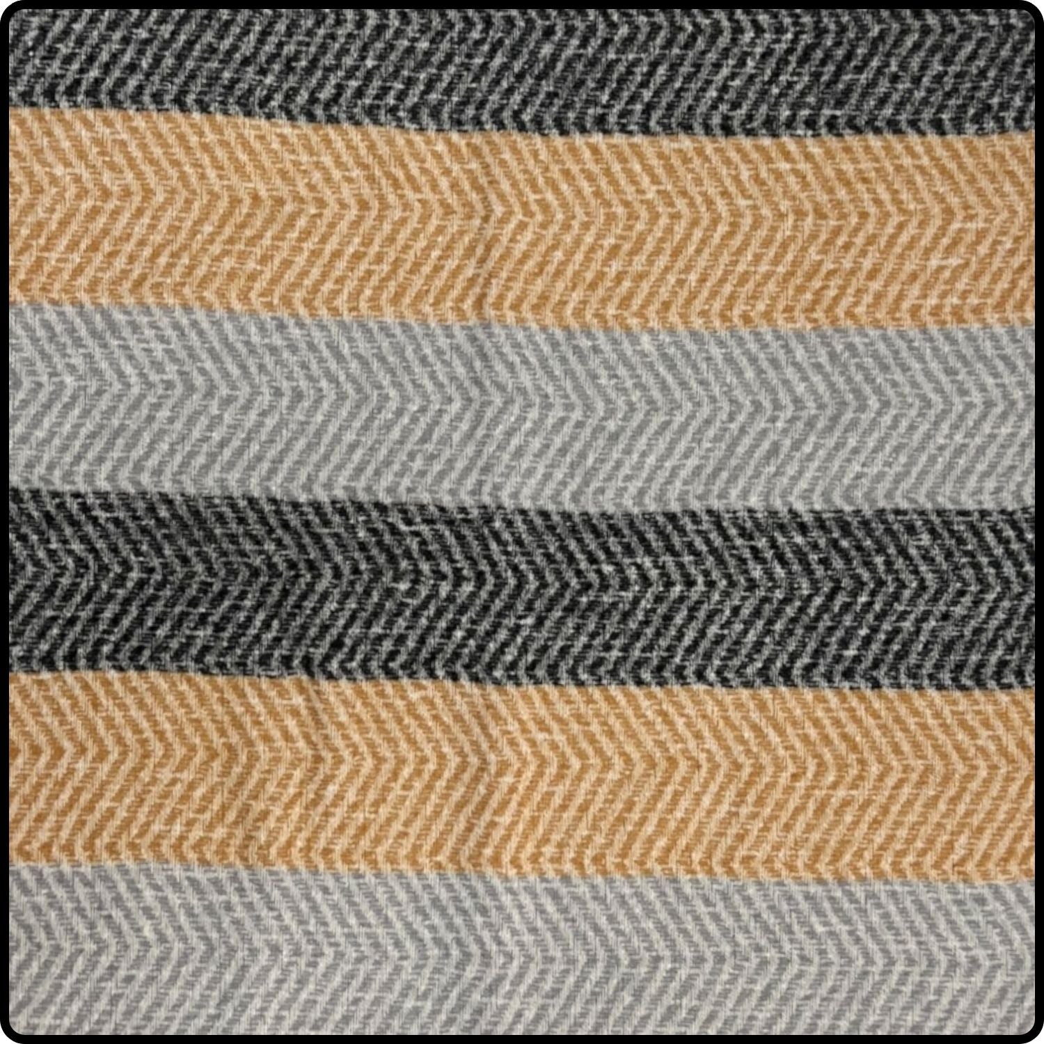 Zigzag Winter Wool Mix Scarf in Black/Grey-ZWBG