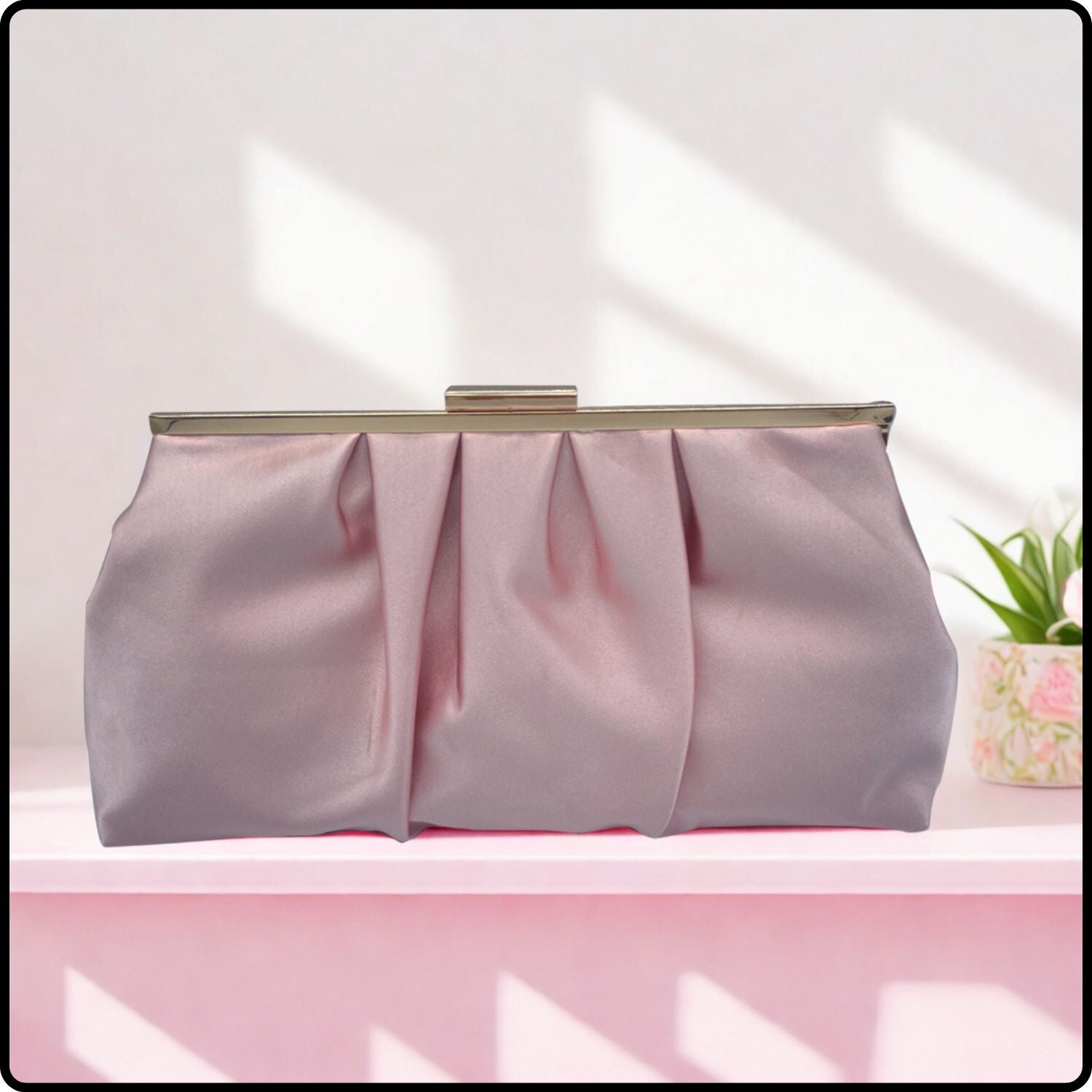 Mia Soft Touch Clutch Bag/Blush-Mia-Blush