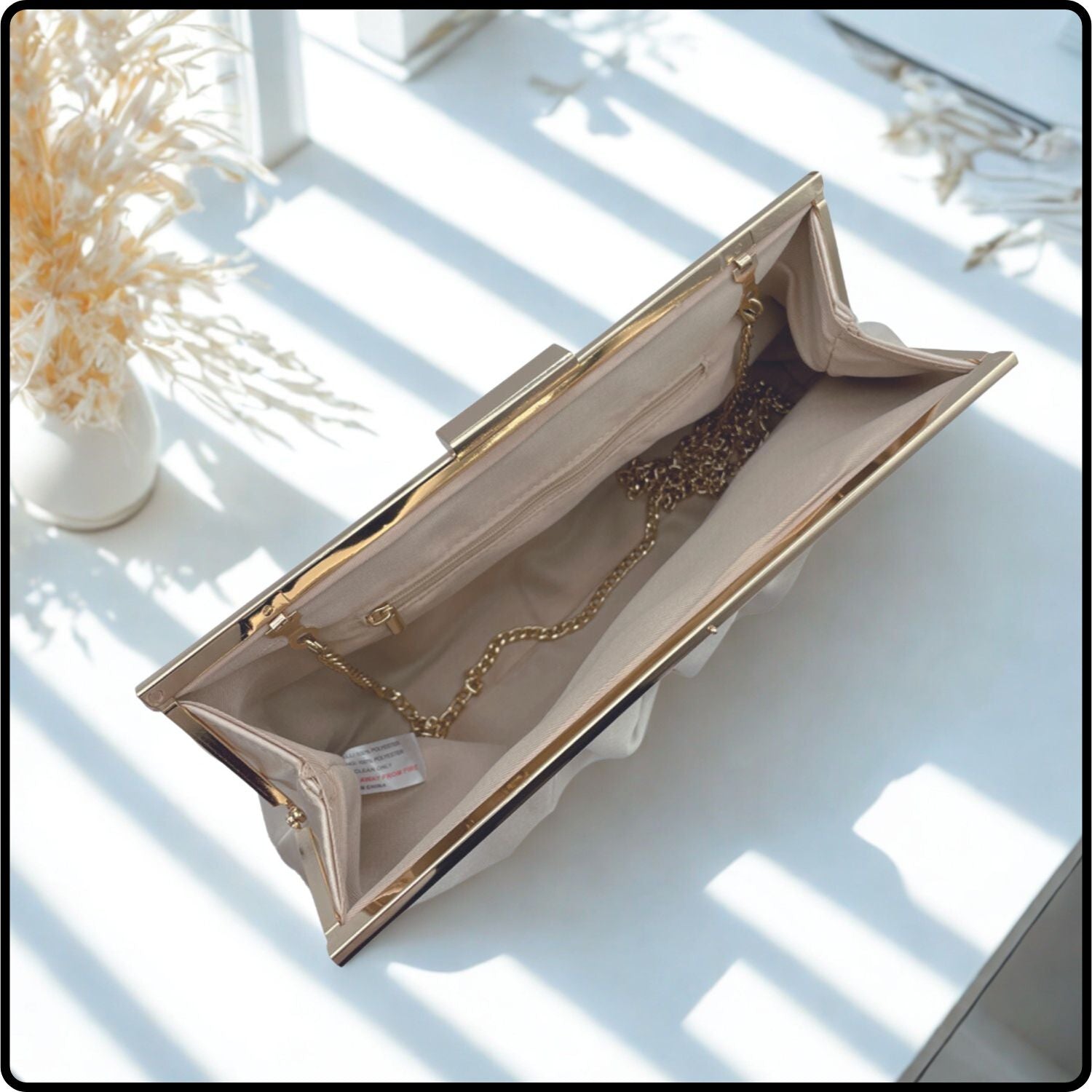 Mia Soft Touch Clutch Bag/Champagne-Mia-Champagne