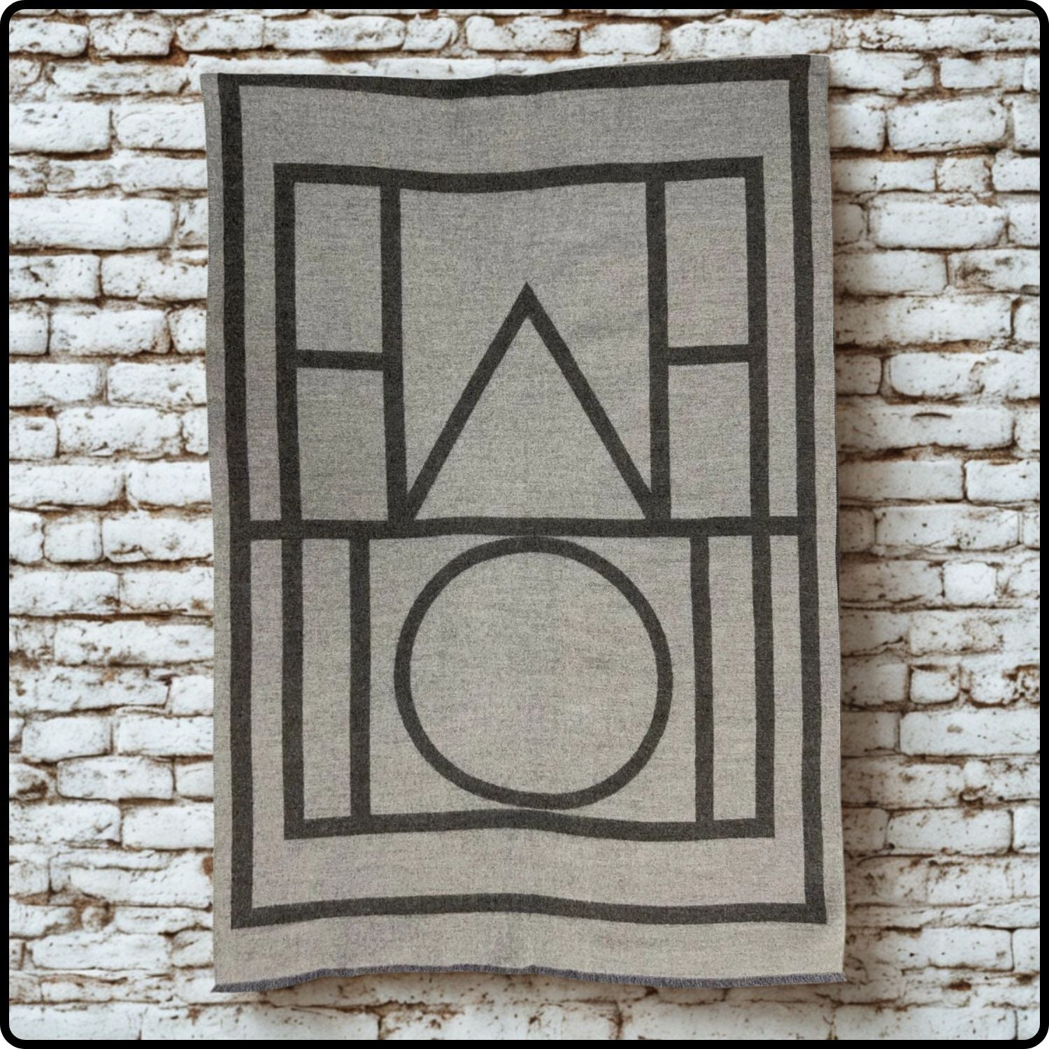 Geometric reversible cashmere mix scarf in grey-SCGG