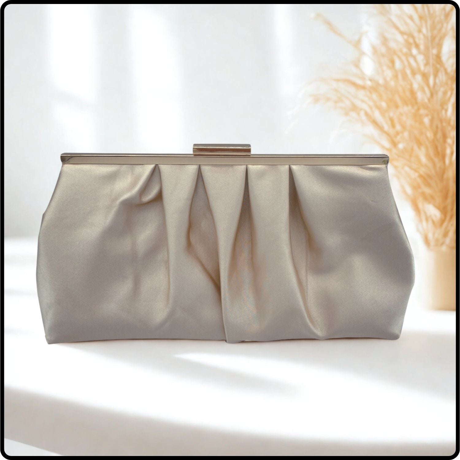 Mia Soft Touch Clutch Bag/Champagne-Mia-Champagne