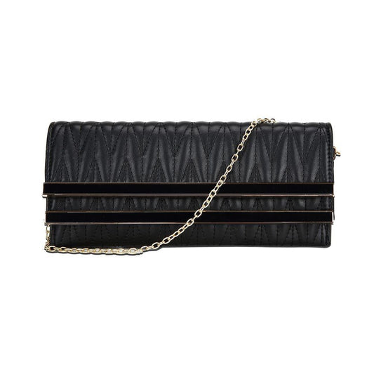 This Maya bag is a luxurious addition to your evening attire. With its quilted design and compact size, it exudes elegance and sophistication. The double bar adds a touch of modern design, while the detachable chain strap allows for versatile wear. Perfect for any special occasion or night out.