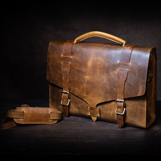 Leather Laptop/Messenger Bag/Ash-Brown