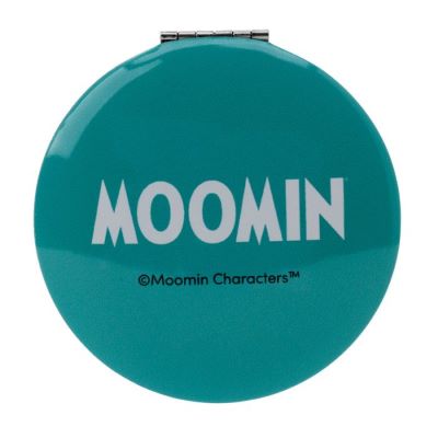 This beautiful compact mirror features the beloved Moomintroll and Snorkmaiden characters. It includes two mirrors, one of them a magnifier to help you perfect your look. With its small size and great design, it's sure to bring a smile to your face.     H: 6.5cm x W: 6.5cmx D:1cm  Metal and Glass