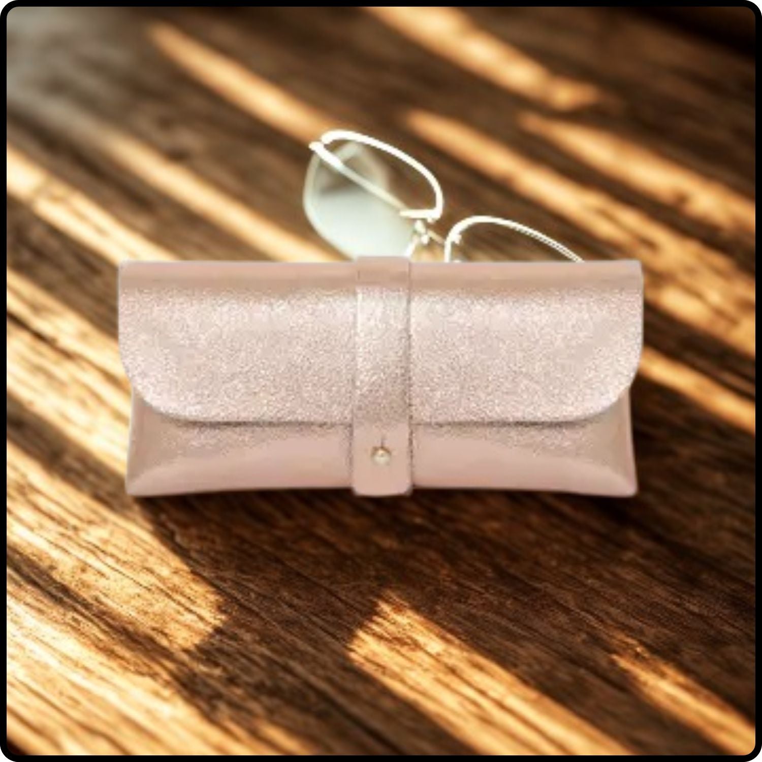 Italian Leather Glasses Pouch -PS554-ROSE GOLD