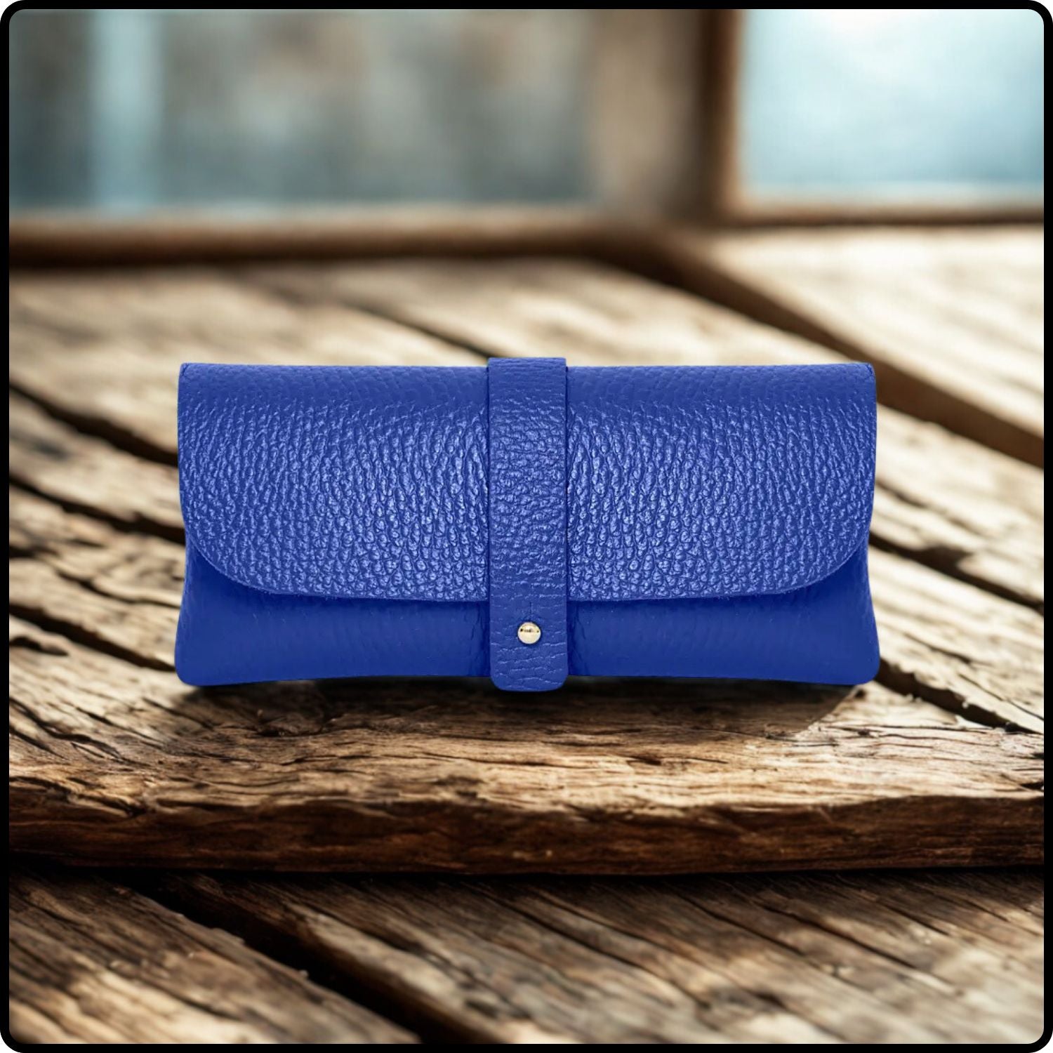 Italian Leather Glasses Pouch -PS554-ROYAL BLUE