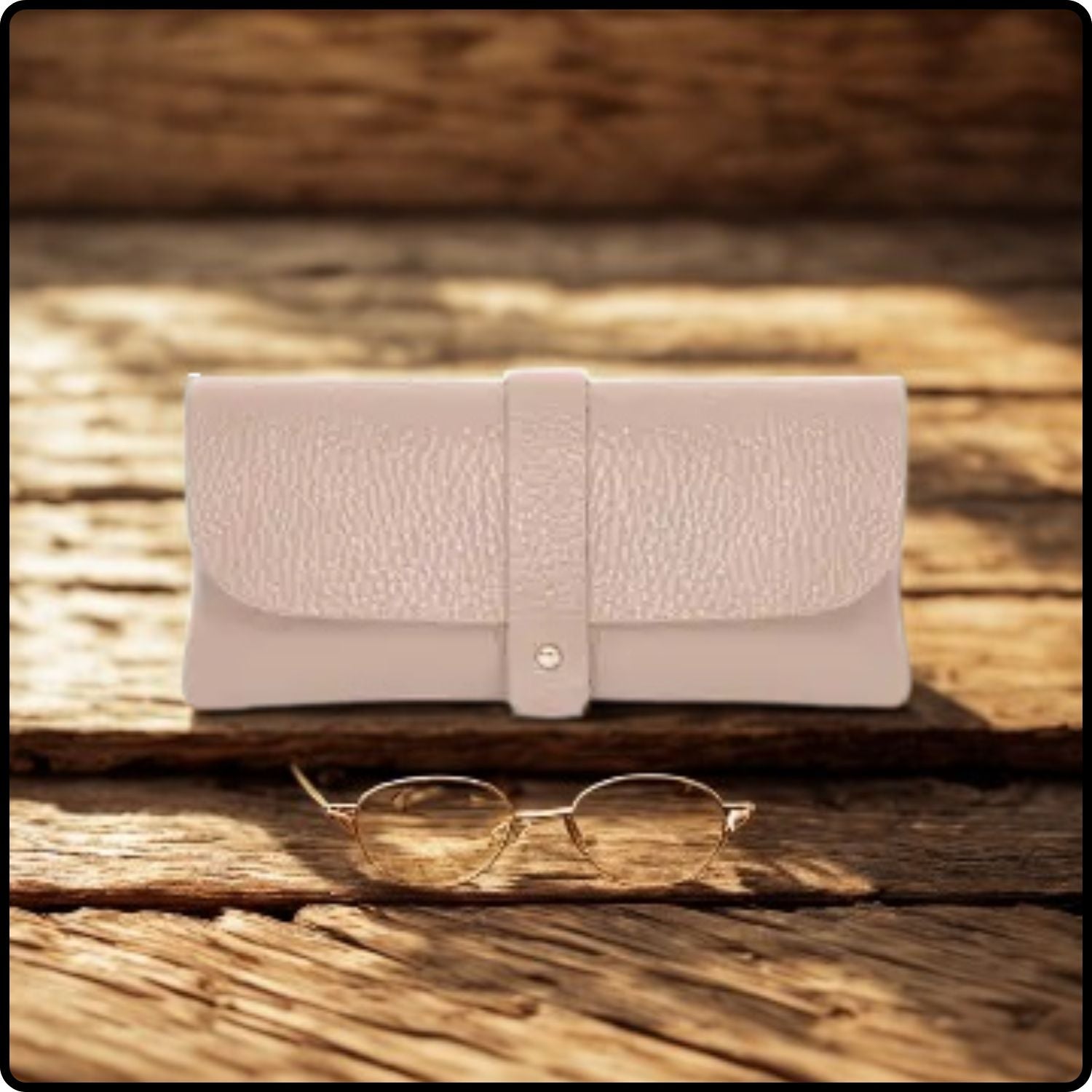 Italian Leather Glasses Pouch -PS554-SMOKE ROSE