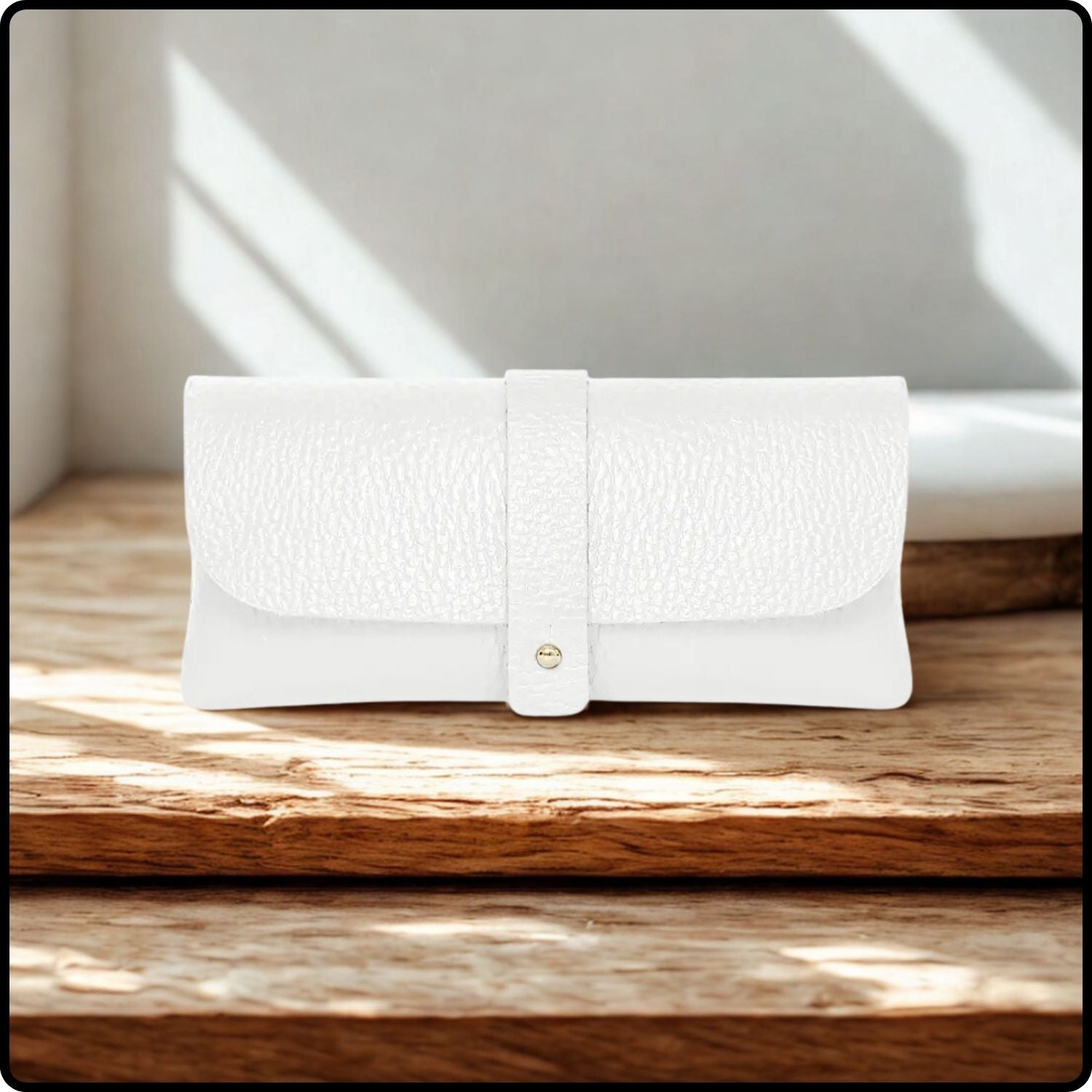 Italian Leather Glasses Pouch -PS554-WHITE
