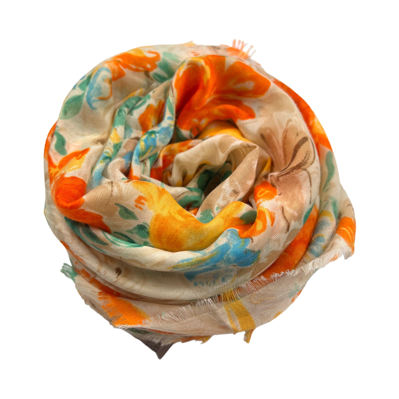 Wrap yourself in sophisticated luxury with our colourful lily print scarf in sunny yellow. The vibrant print adds a touch of art to any outfit, while the soft fabric ensures comfort all day long. Elevate your style with this gorgeous accessory.