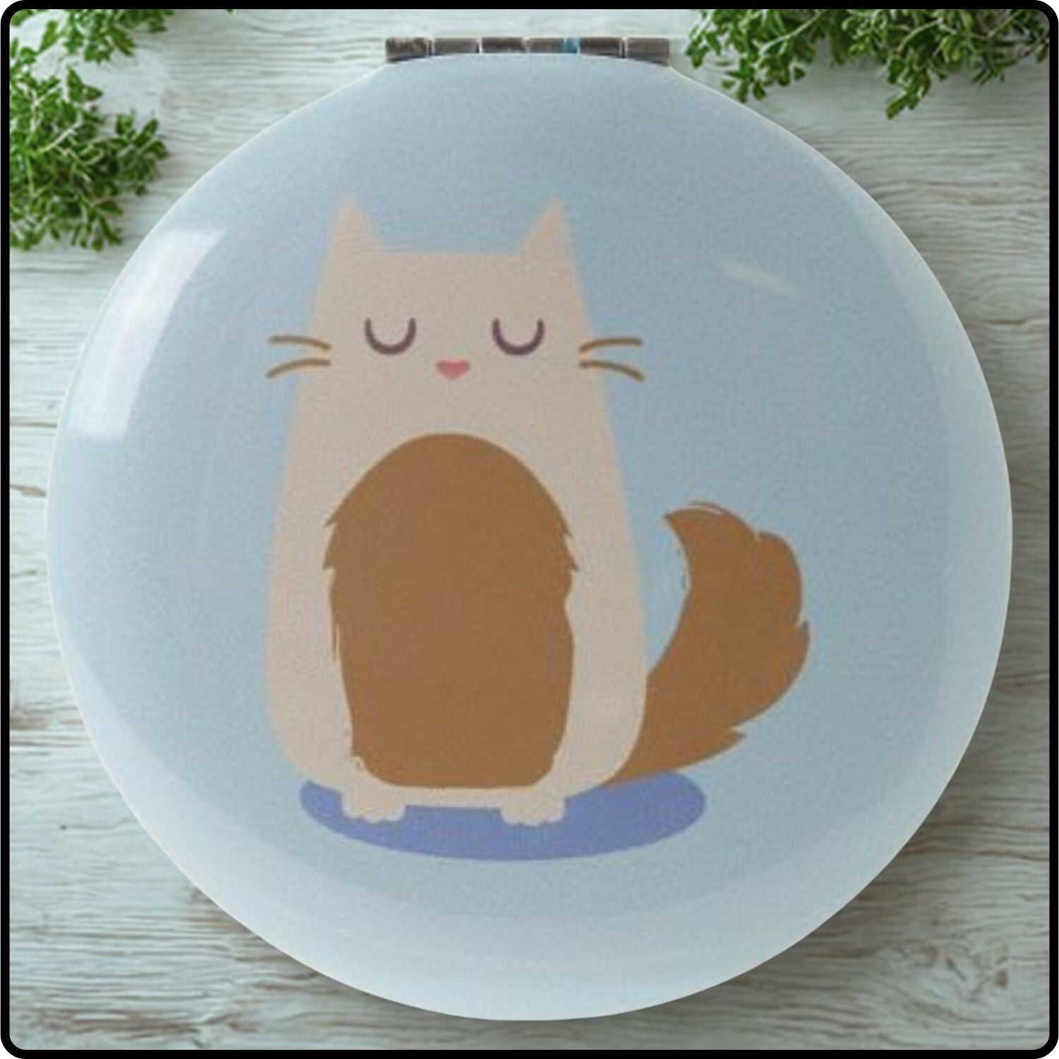 Feline Fine Cat Compact Mirror - MIRR32/BLUE