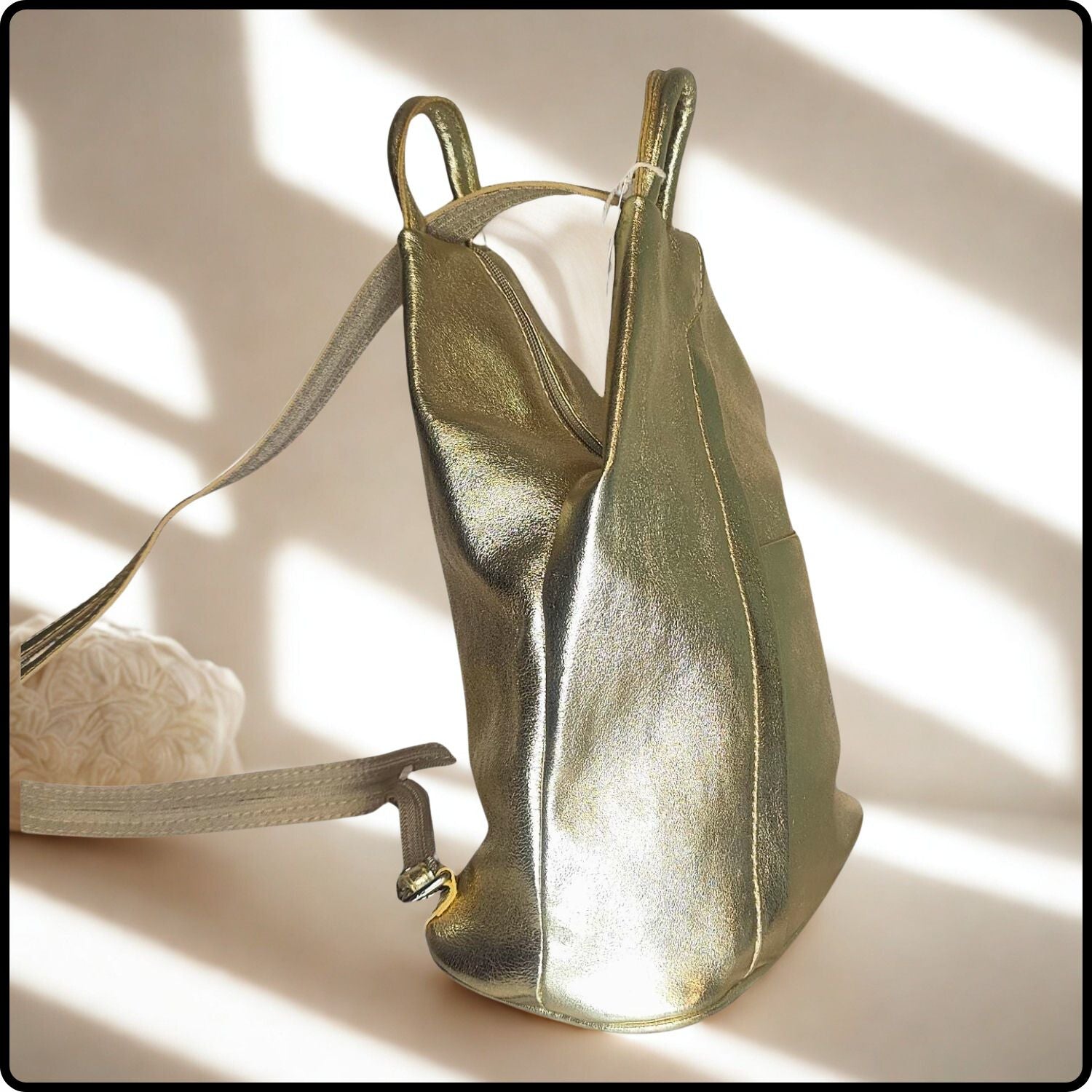 Large Soft Leather Backpack - VPR244-GOLD