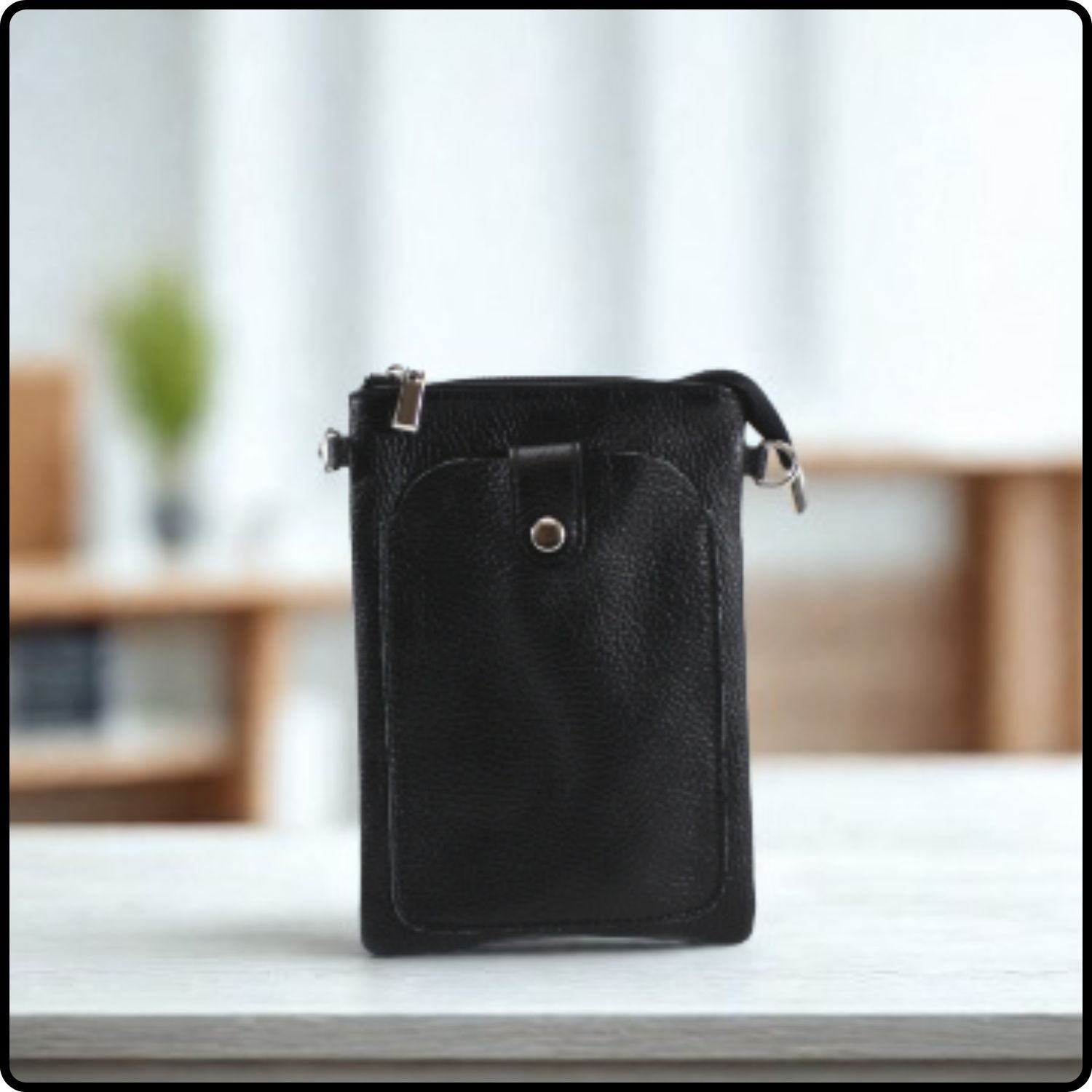 Pebbled Leather Mini Bag - VP9-BLACK