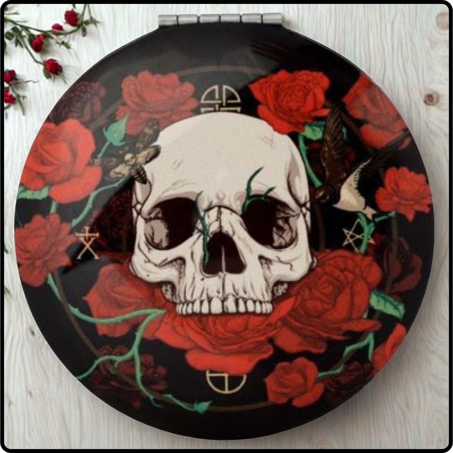 Skulls and Roses Compact Mirror - MIRR62/R