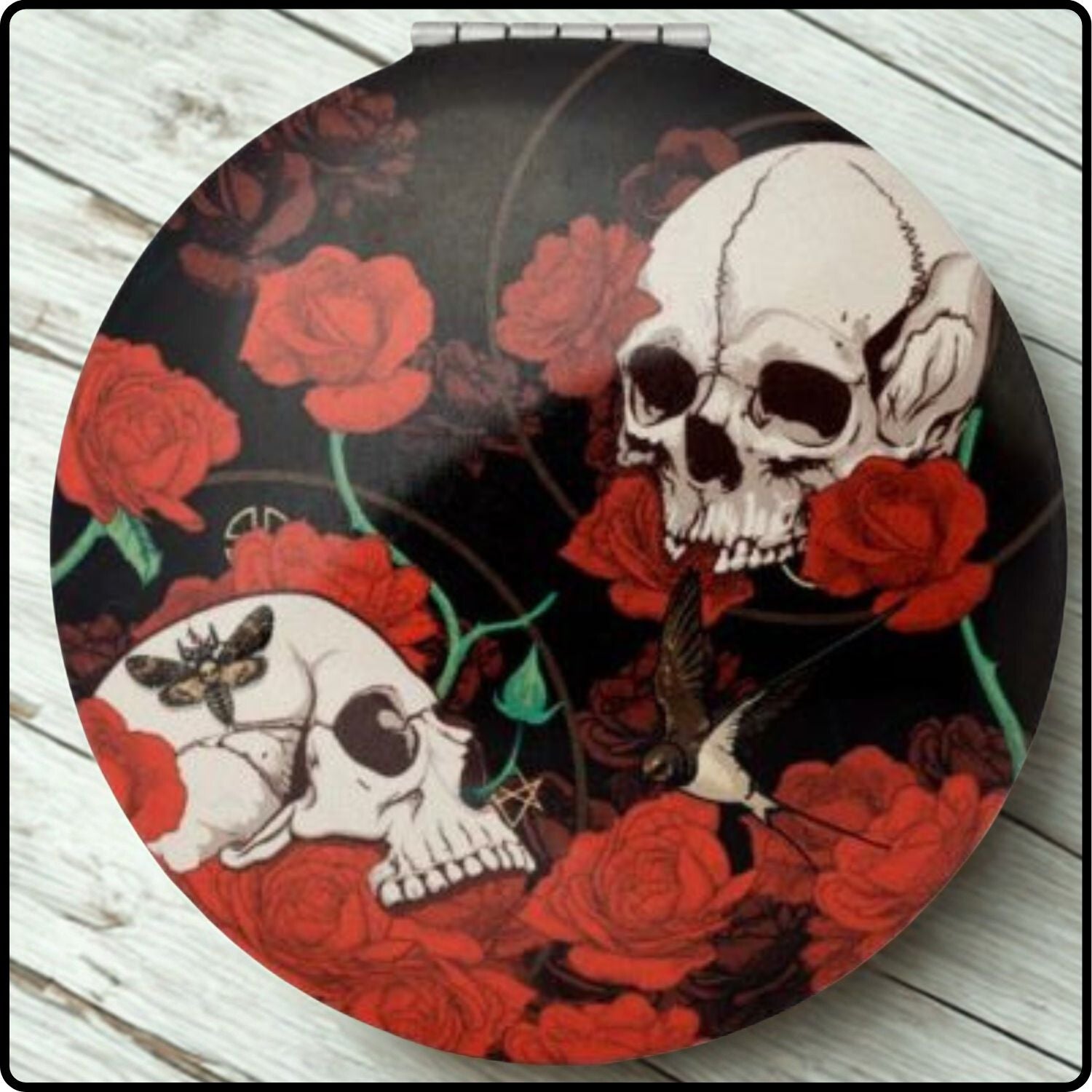 Skulls and Roses Compact Mirror - MIRR62/SKR