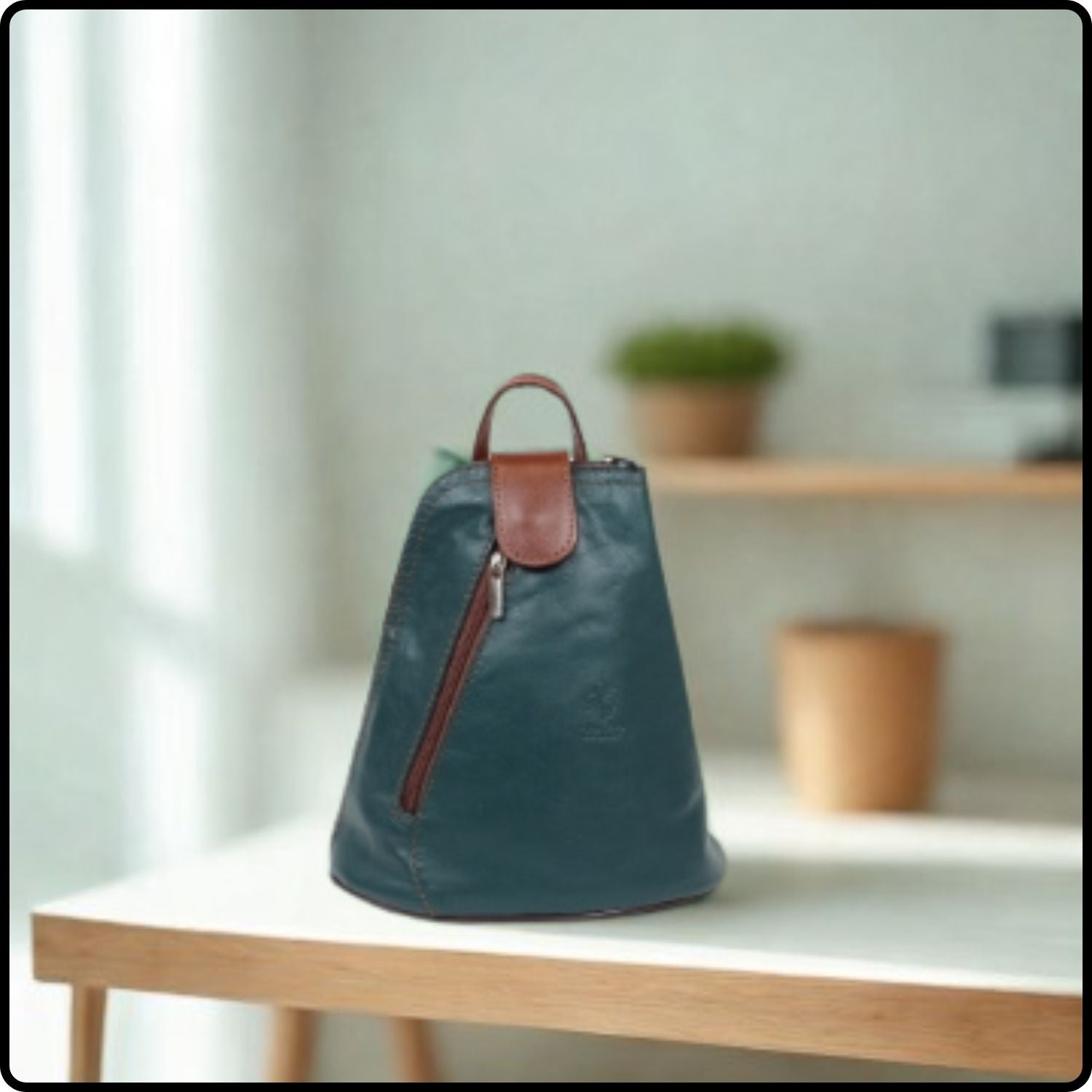 Small Soft Leather Backpack - VPB14-TEAL