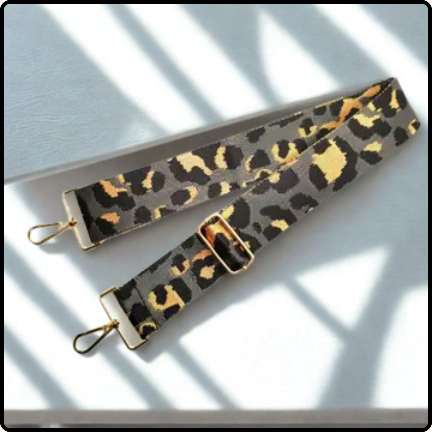 Canvas Bag Strap Leopard 5CM - SBS-DARK GREY