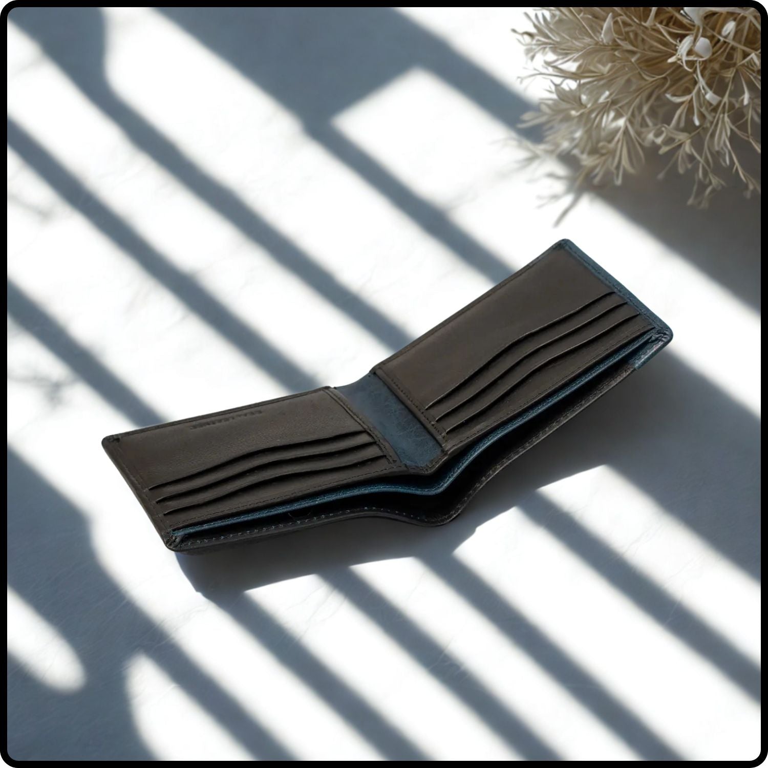 Alpha RFID Bifold Leather Wallet-354/Black