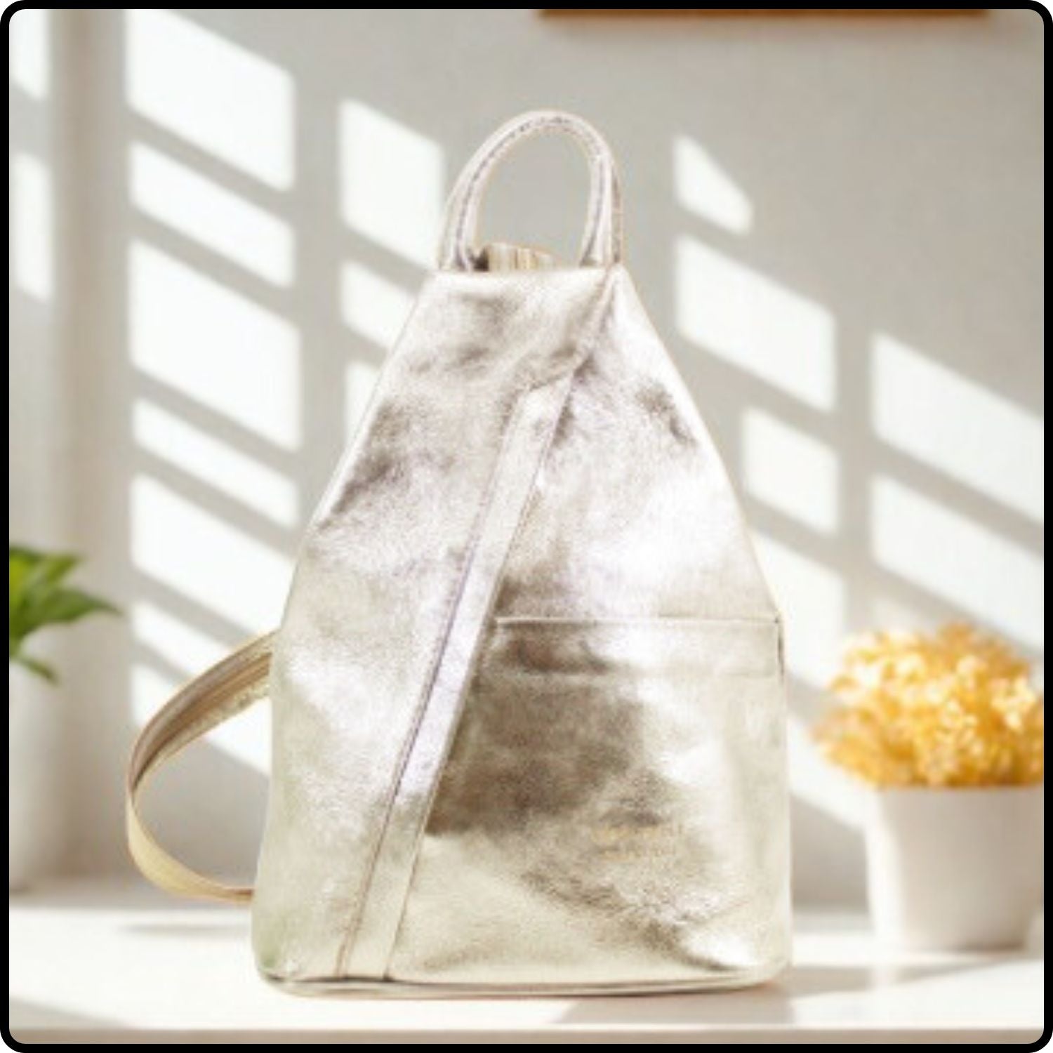 Large Soft Leather Backpack - VPR244-GOLD