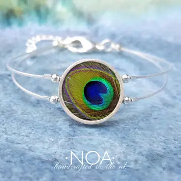 Ceramic and Stainless Steel Peacock Bracelet-CPCB