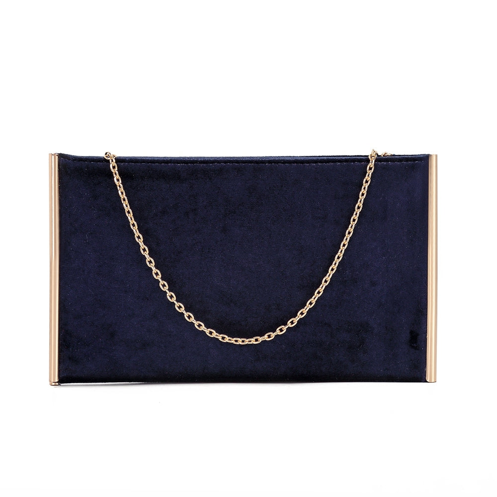 Indulge in luxury with the Anita Evening Bag in Navy. This elegant clutch offers ample room for your essentials while maintaining a sleek profile. Its double compartments allow for easy organization, and the detachable chain strap adds versatility.