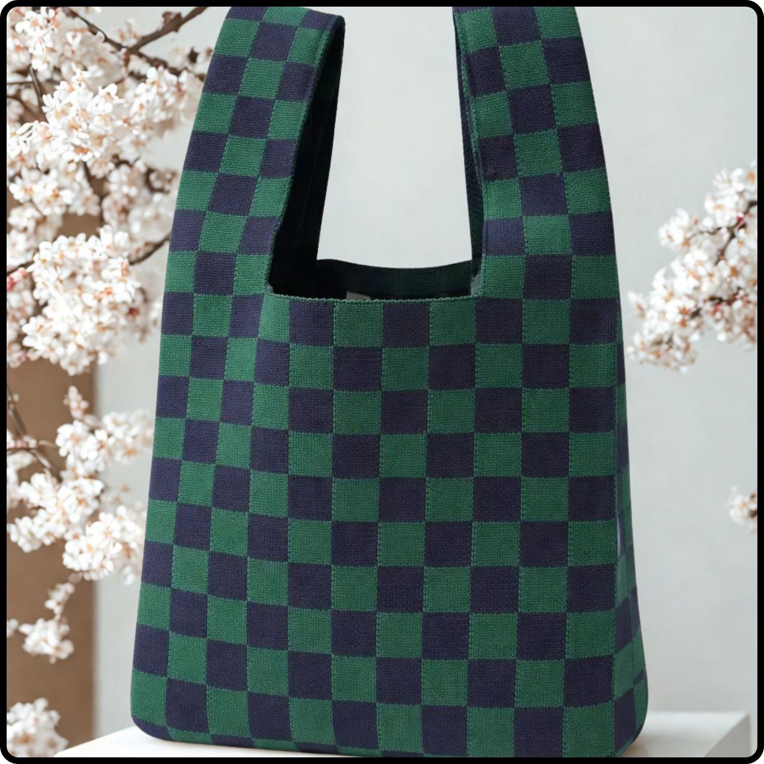 Knitted Bag-Bold Check-KCG