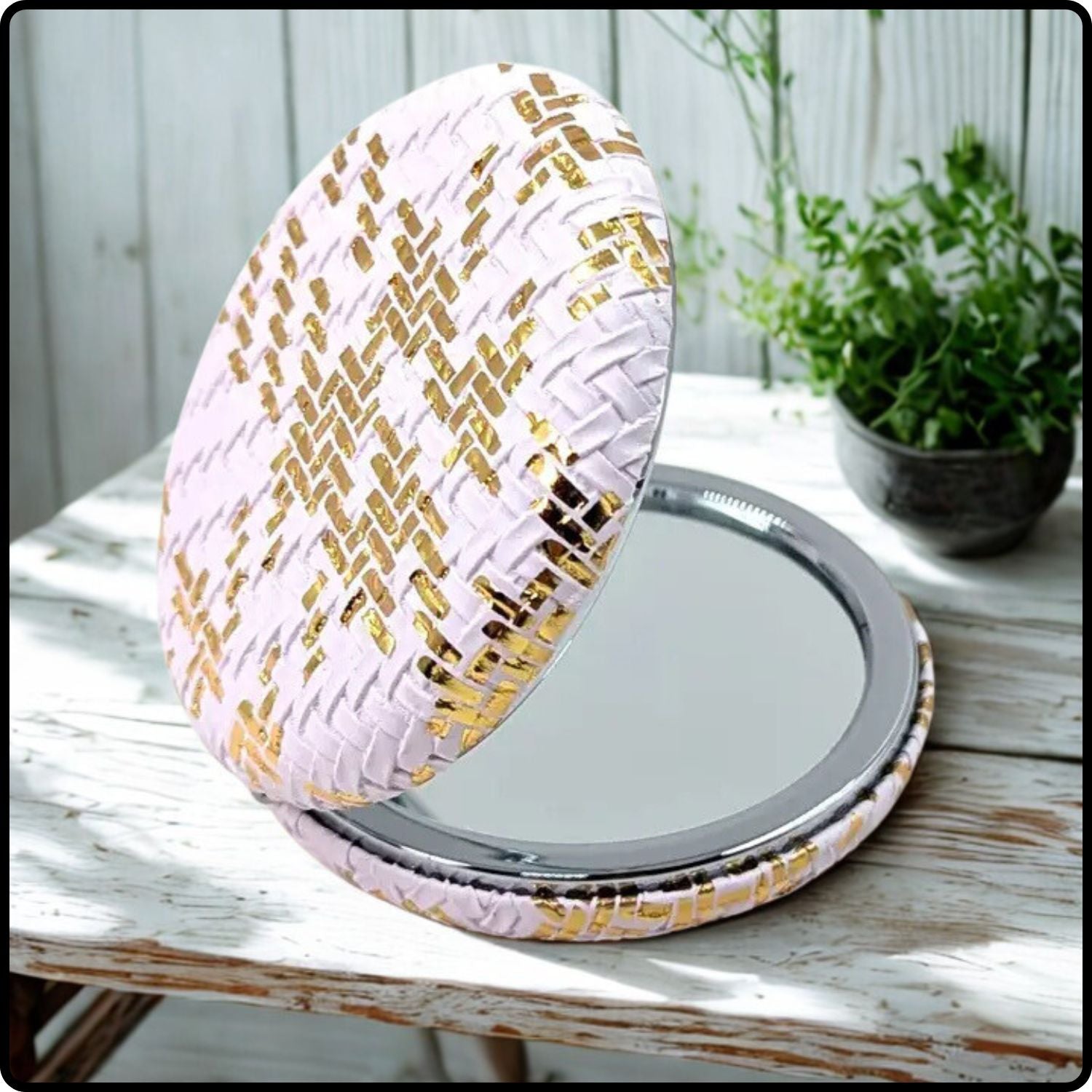 Woven Texture Mirror White- MIR53