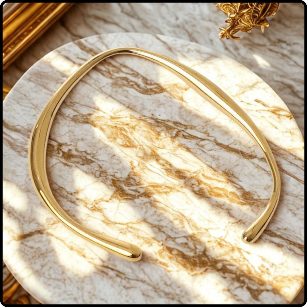 Aya Stainless Steel Bangle Gold-AYAG