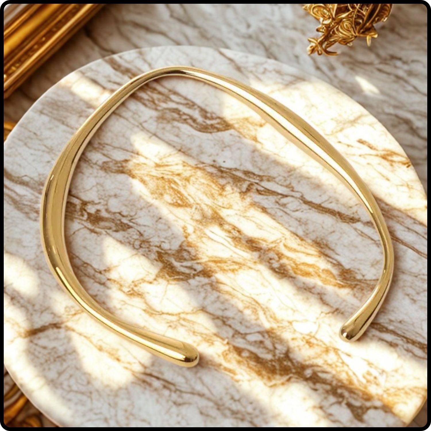 Aya Stainless Steel Bangle Gold-AYAG