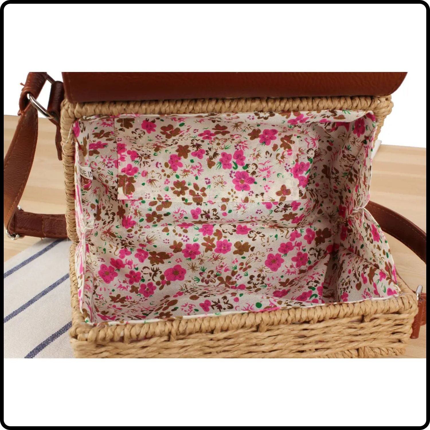 Straw Shoulder Bag-STR-Taupe