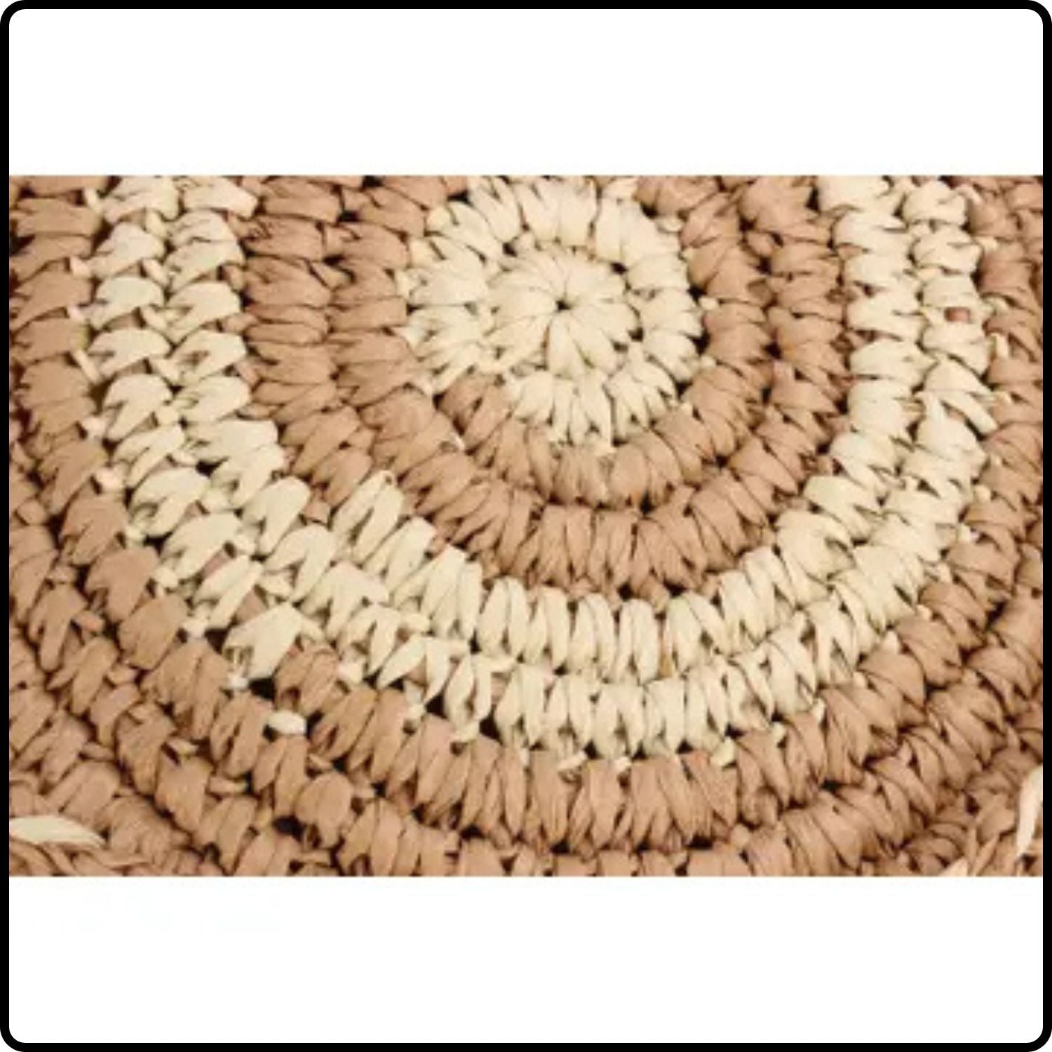 Round Paper Straw Shoulder Bag-SRR-Beige