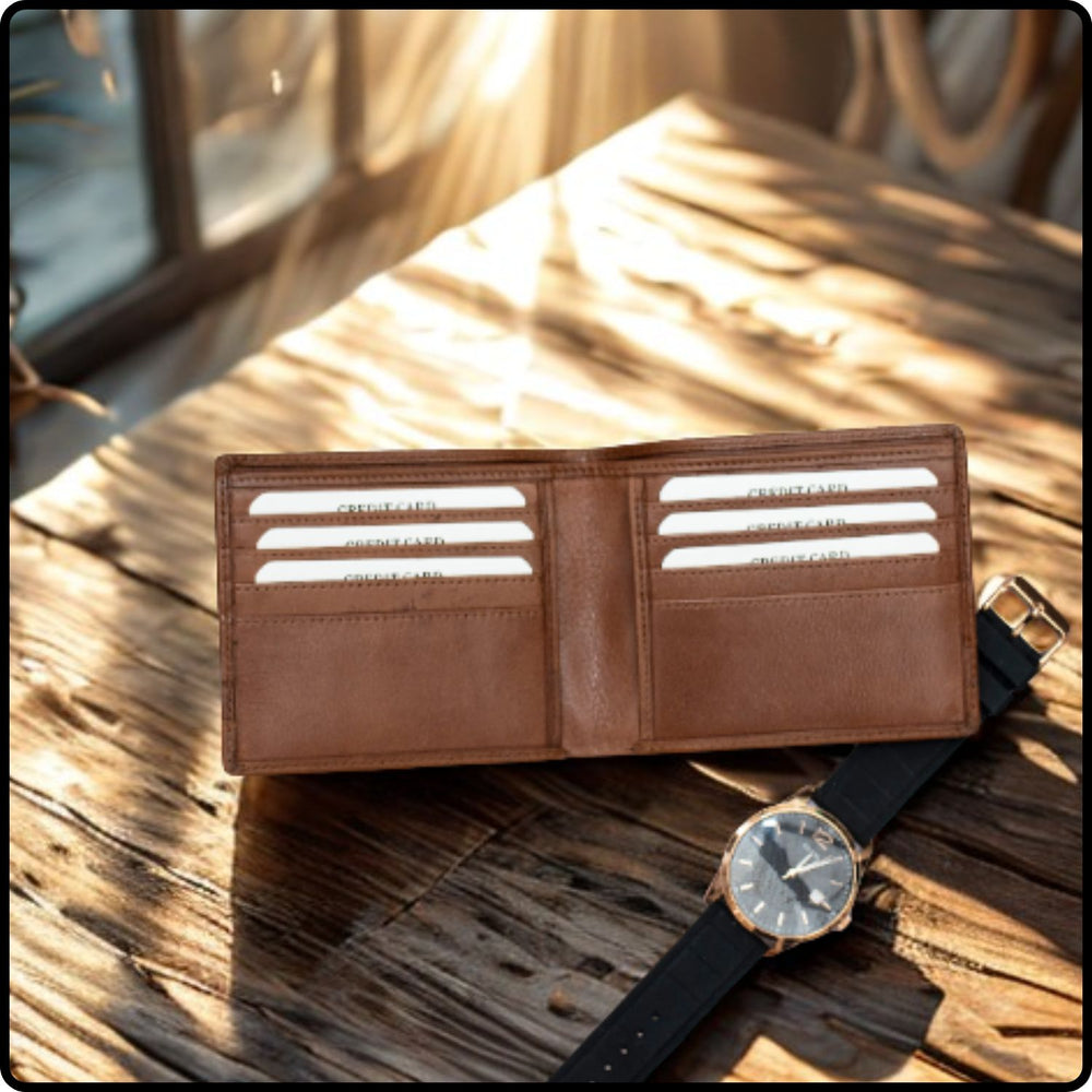 LGBT Pride Bifold Leather Wallet-LGBT01/Brown