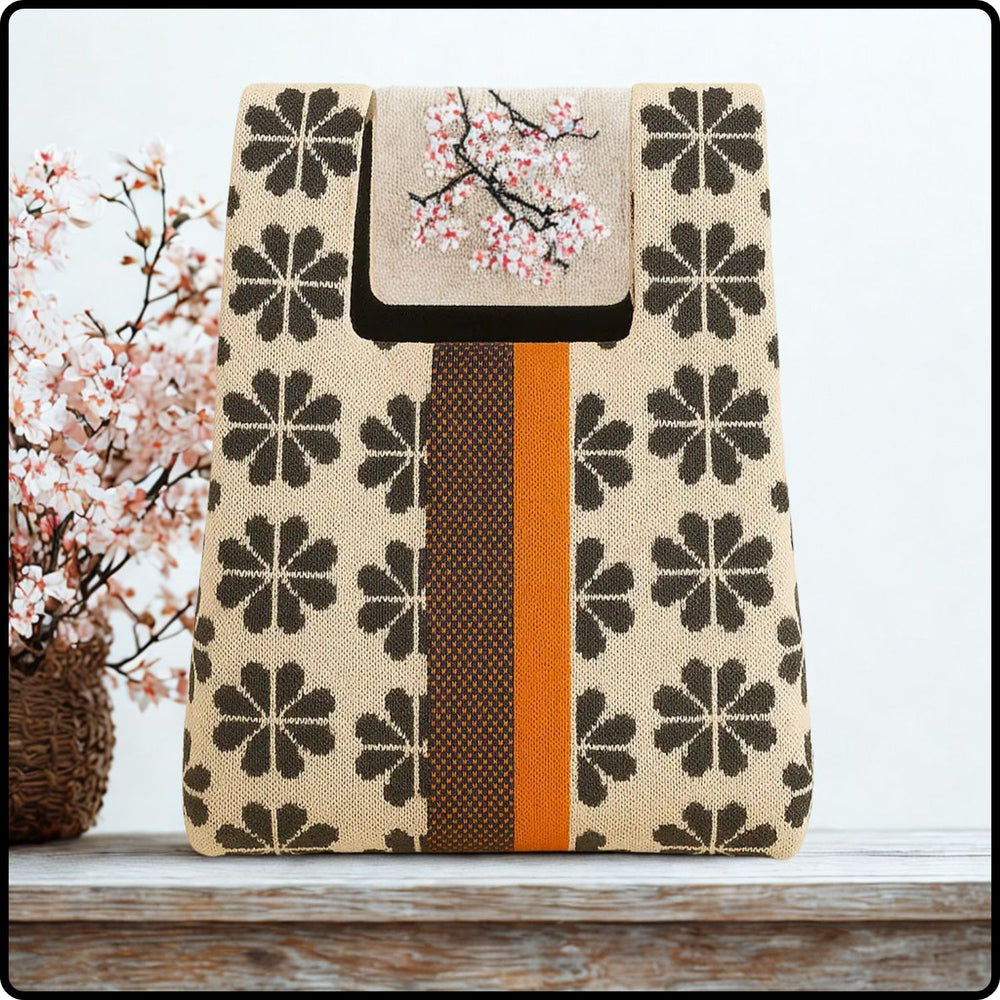 Knitted Bag-Heritage Bloom Medium-Cream-HBC