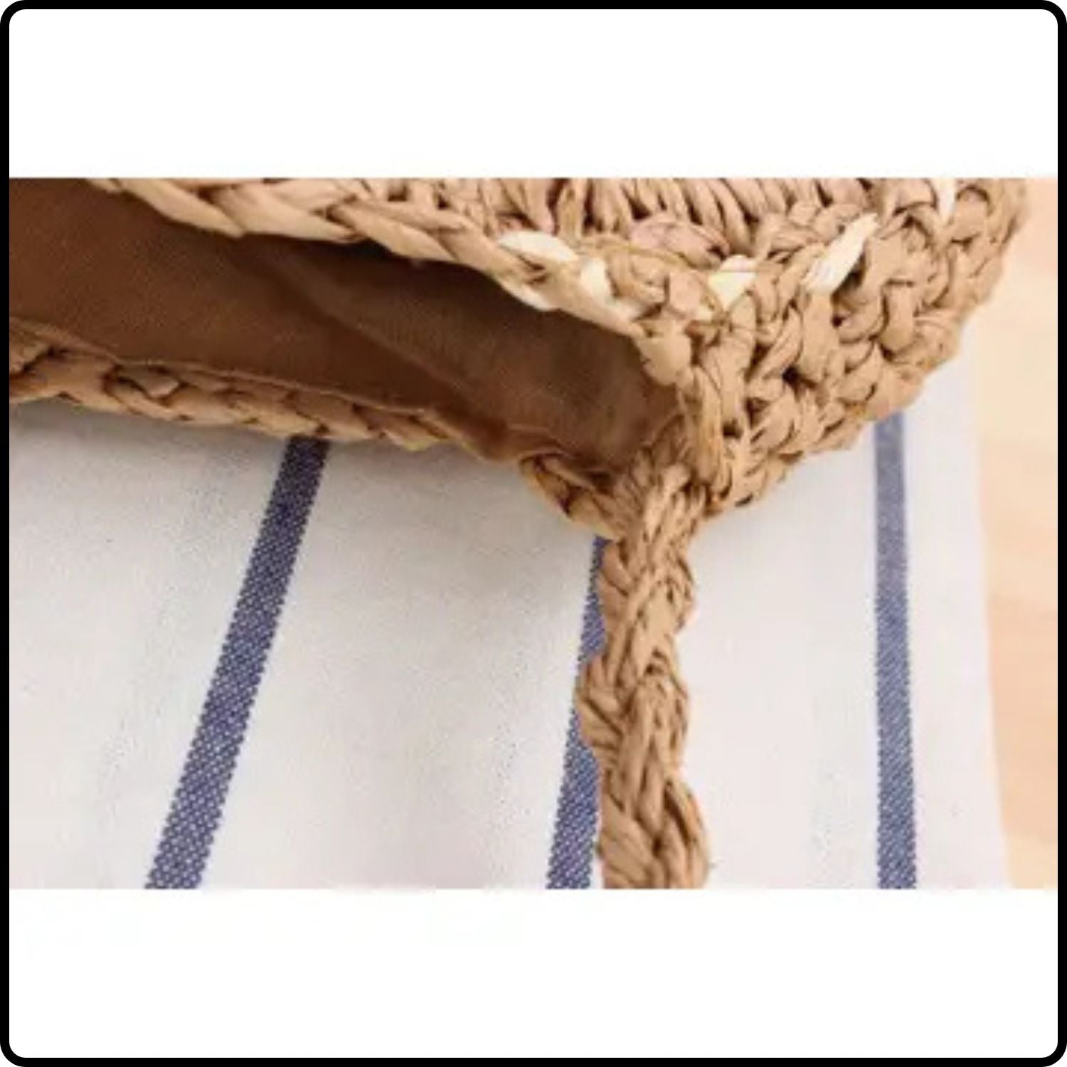 Round Paper Straw Shoulder Bag-SRR-Beige