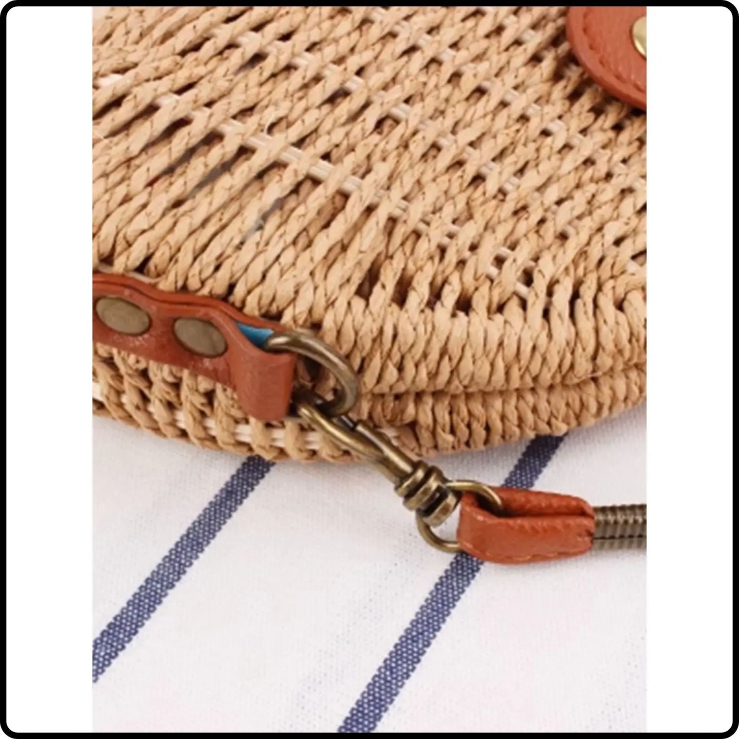 Half Moon Paper Straw Shoulder Bag-SHR-Taupe