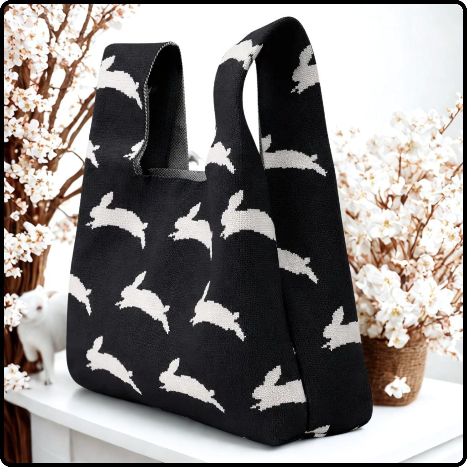 Knitted Bag-Leaping Rabbit-BLR