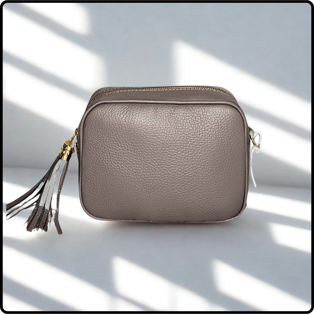 Leather Cross Body Bag Tassel- PS233-CINDER