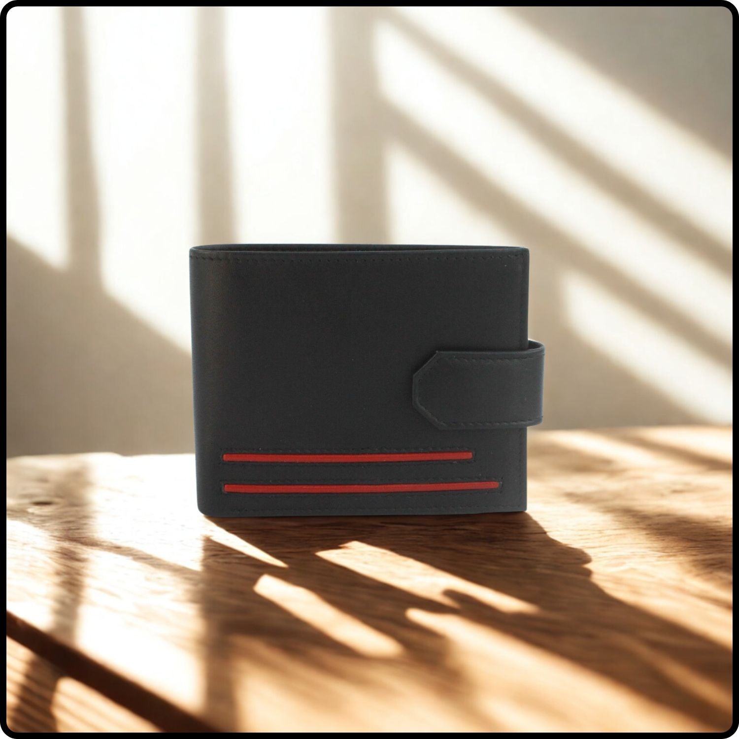 Grayson Leather Bifold Wallet-GRAY-B/RED