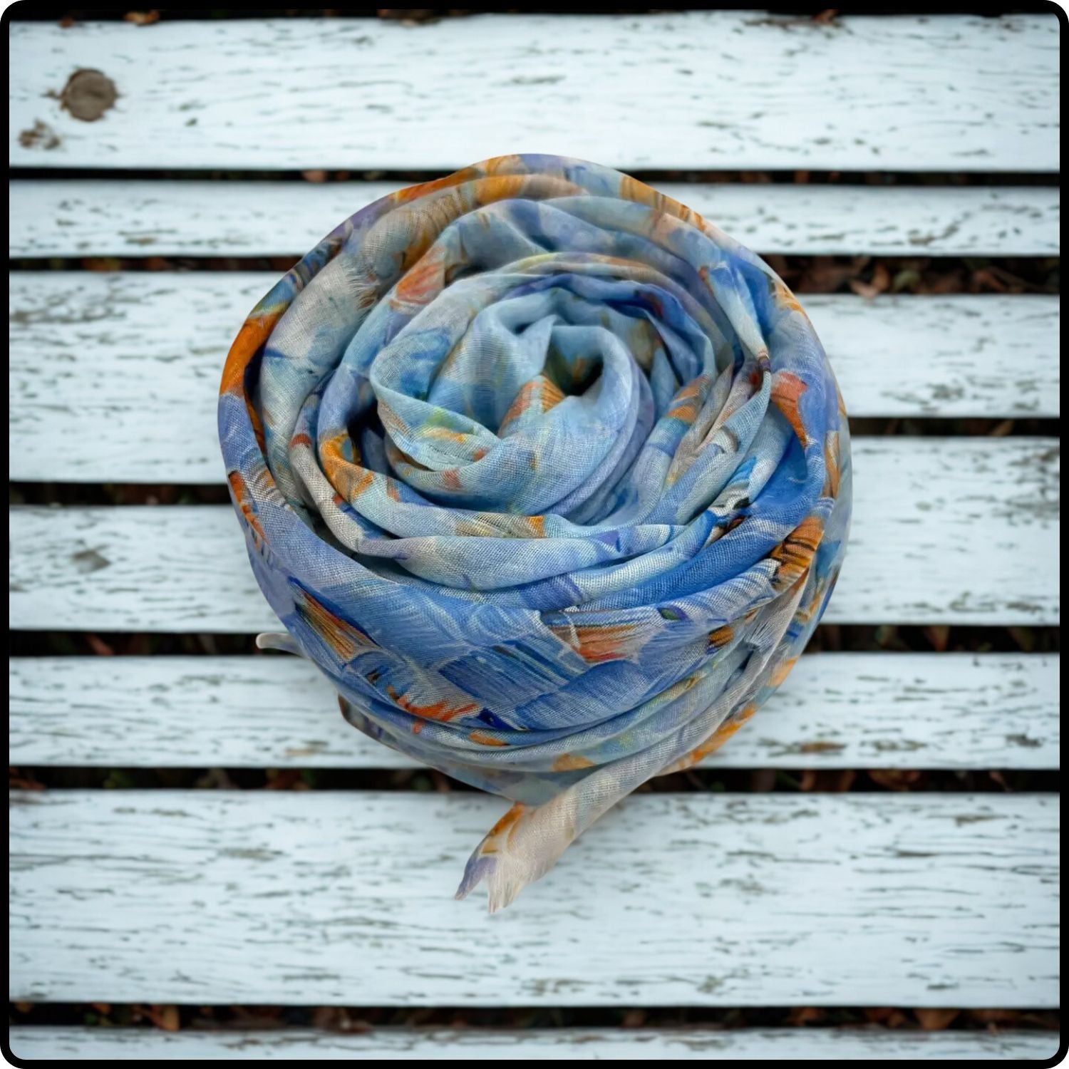 Vibrant Mosaic Print Scarf in Blue-SCVB