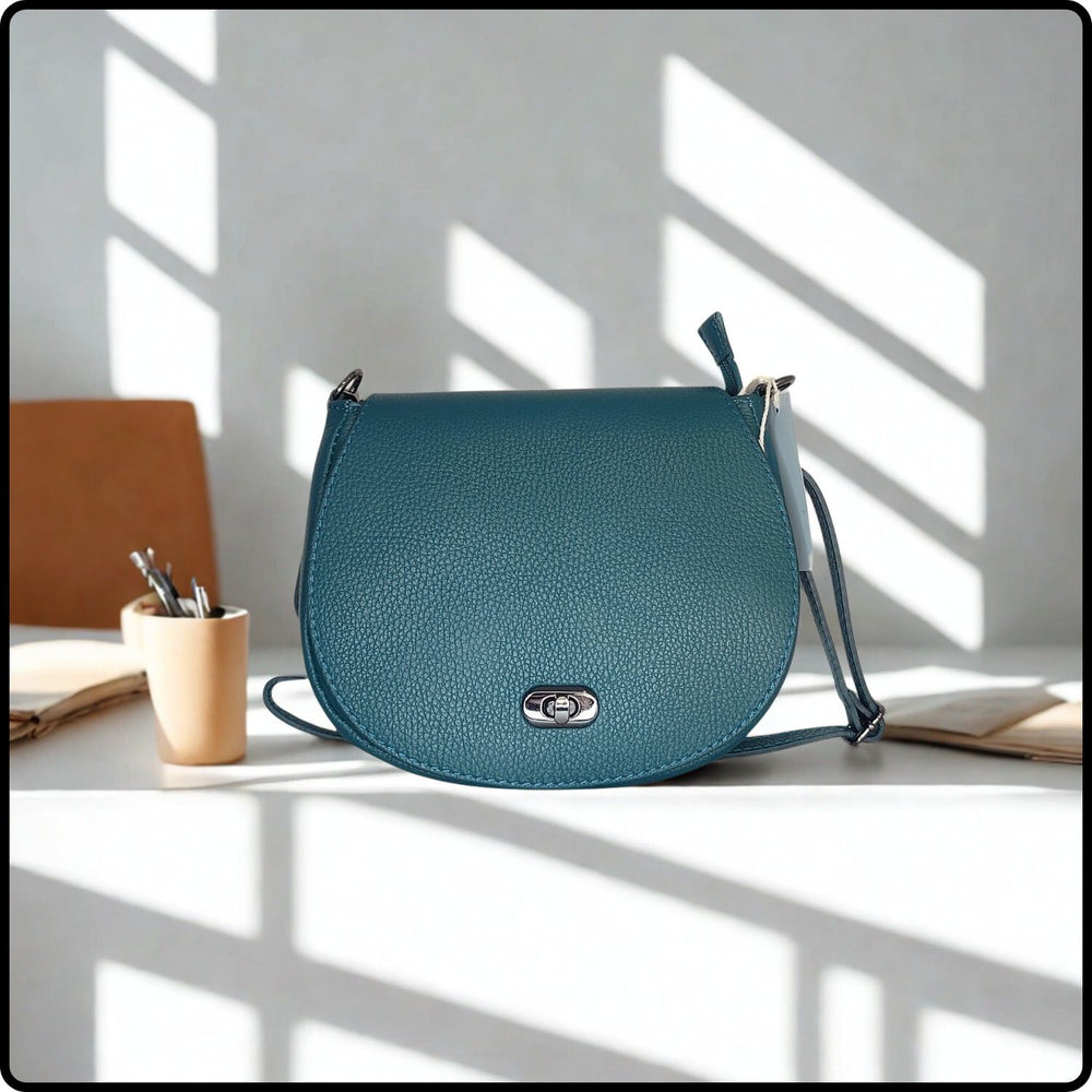 Soft Leather Shoulder Bag - PS249-DARK TEAL