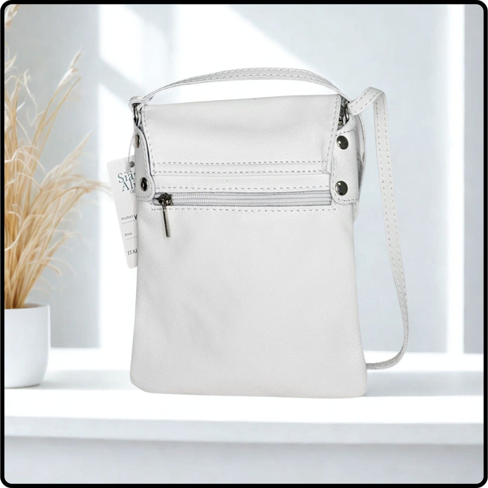 Soft Leather Cross Body Bag - VPZ1-WHITE