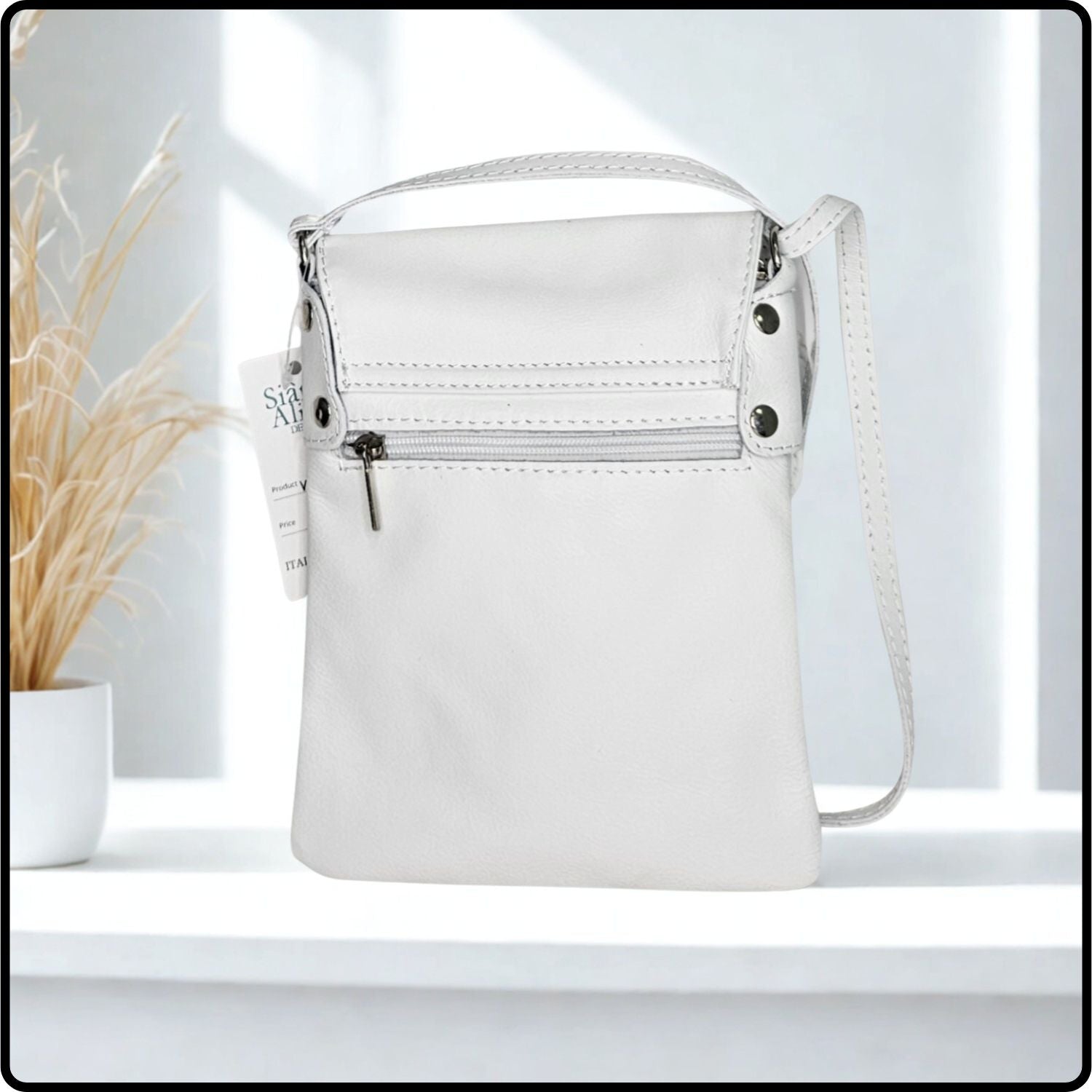Soft Leather Cross Body Bag - VPZ1-WHITE
