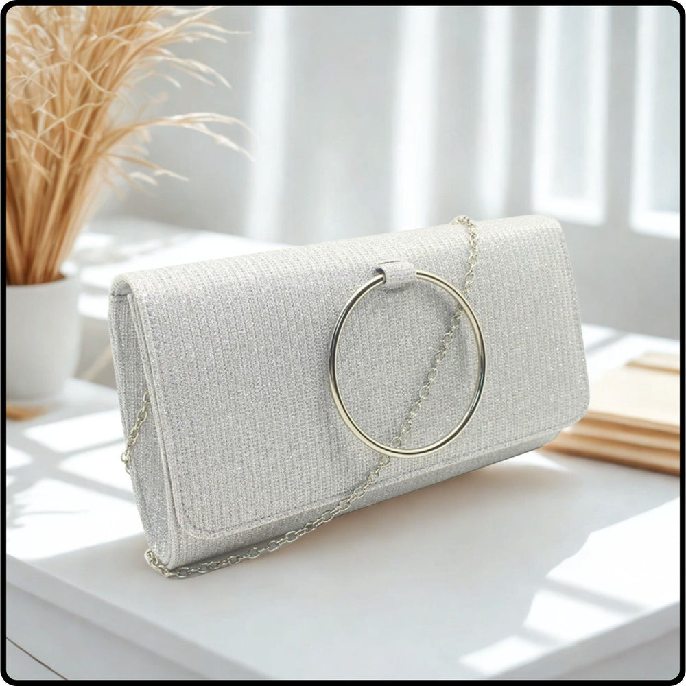 Flora Evening Bag/Silver-Flora-Silver