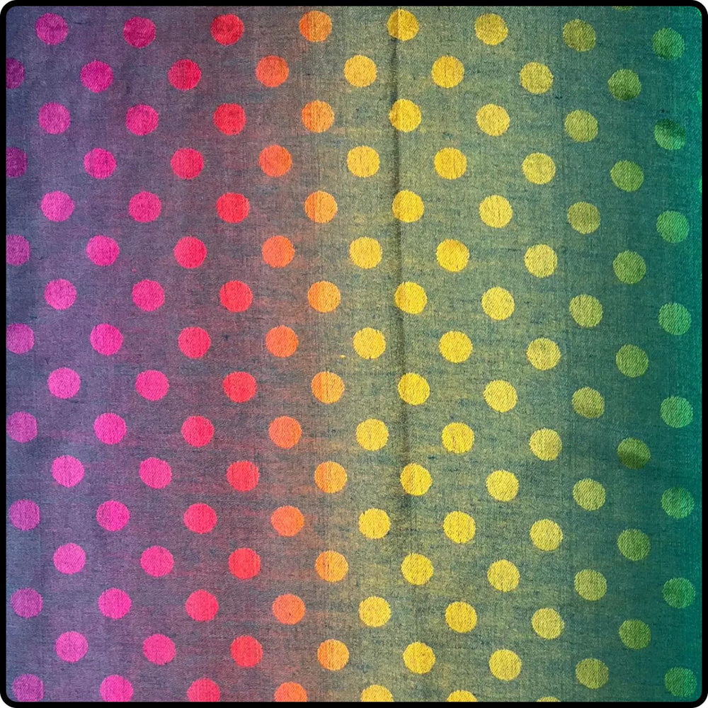 Rainbow Pashmina Dots Print with Tassels in Teal-SPTR