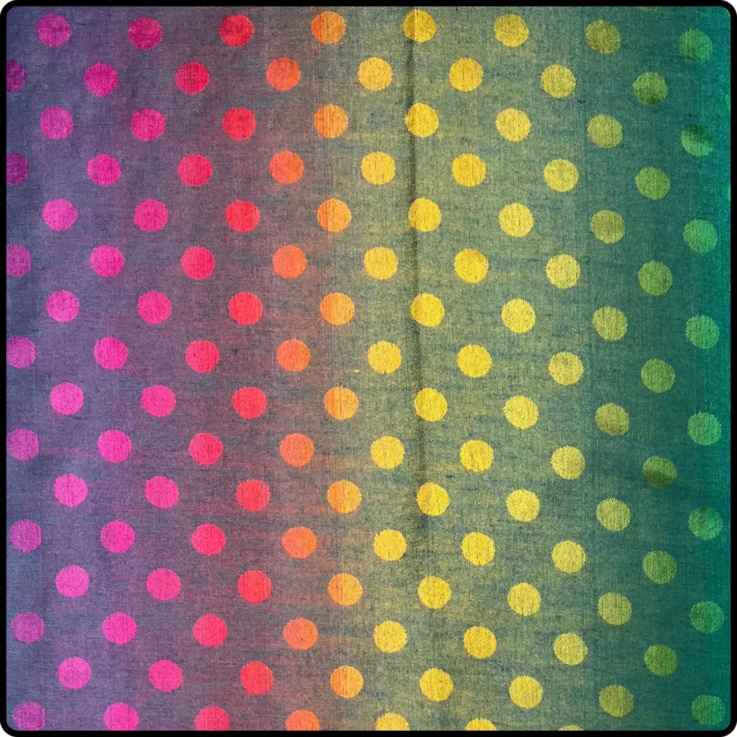 Rainbow Pashmina Dots Print with Tassels in Teal-SPTR