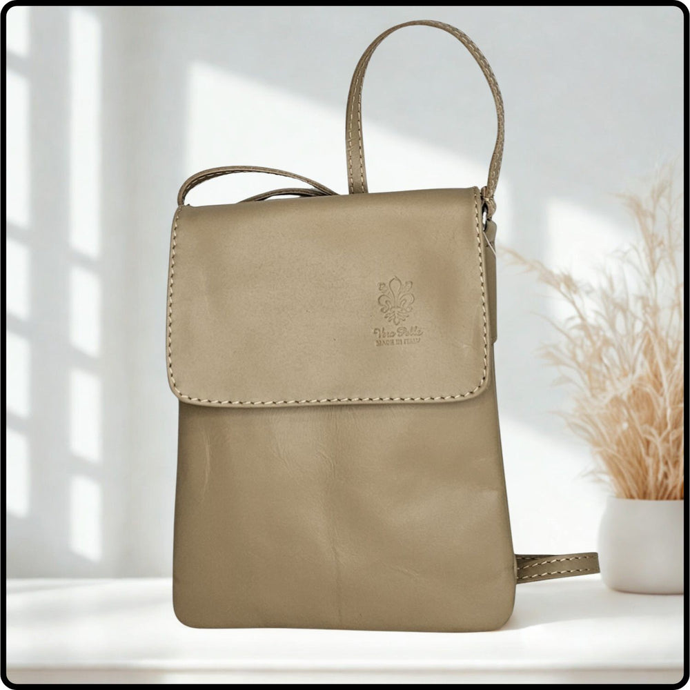 Soft Leather Cross Body Bag - VPZ1-TAUPE