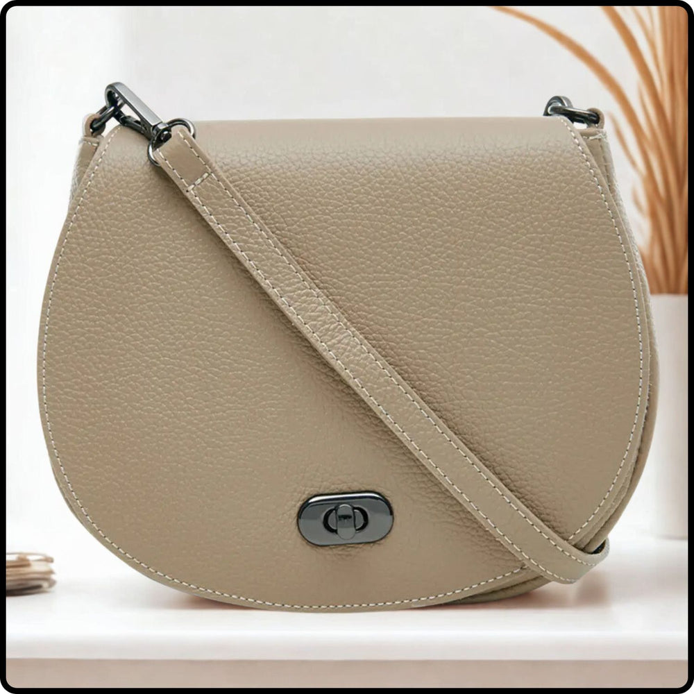 Soft Leather Shoulder Bag - PS249-LIGHT TAUPE