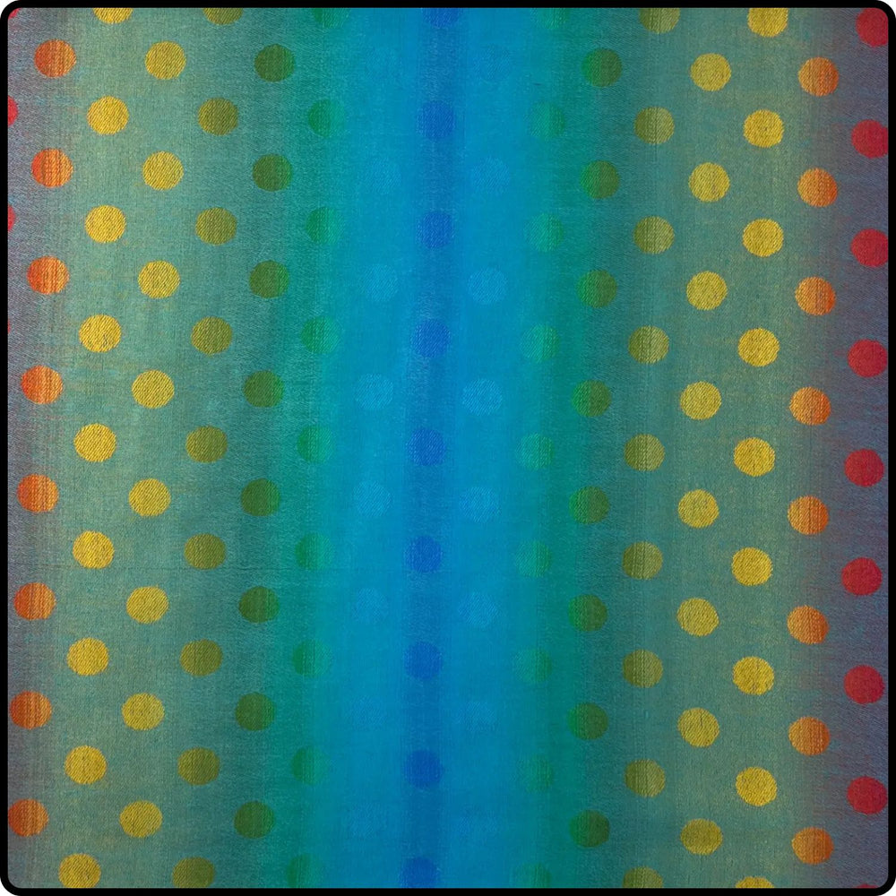 Rainbow Pashmina Dots Print with Tassels in Blue-SPBR